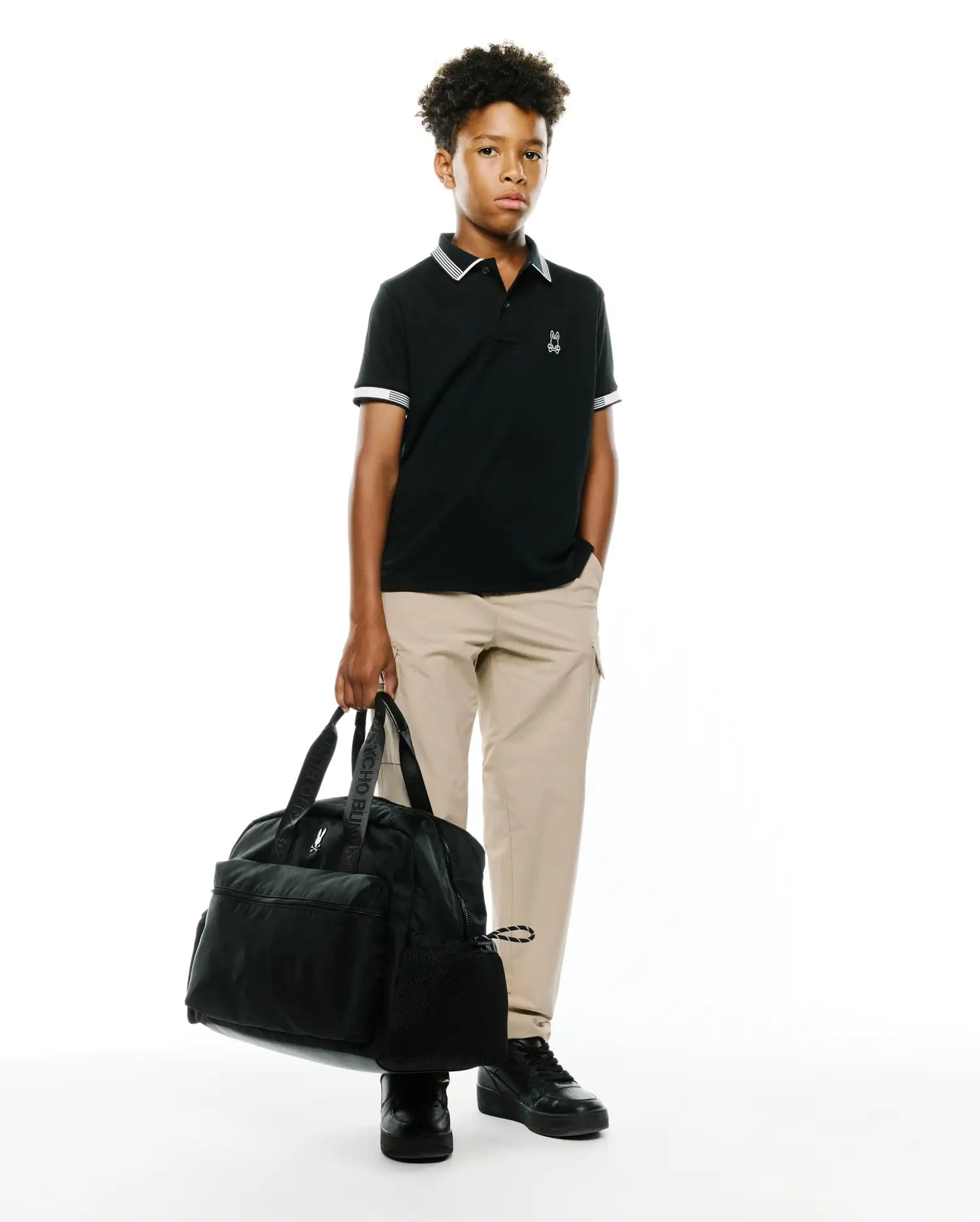 Psycho Bunny Kids Polo Shirts Kids Timmy Pique Polo polo nero 2T piqué
