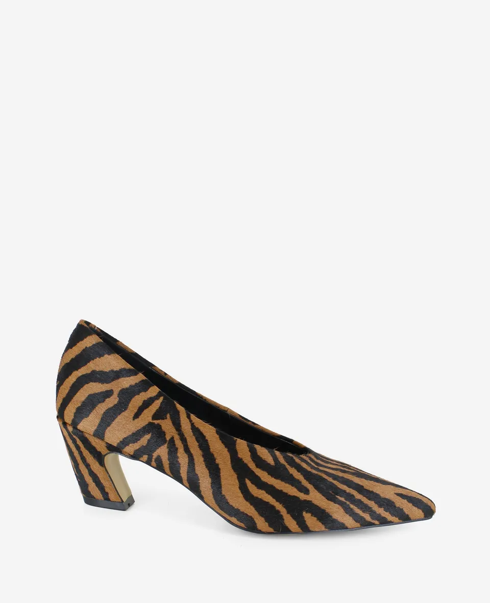 Kenneth Cole Shoes Ophelia Tiger Calf Hair Heel décolleté animalier tacco 1,5 pollici