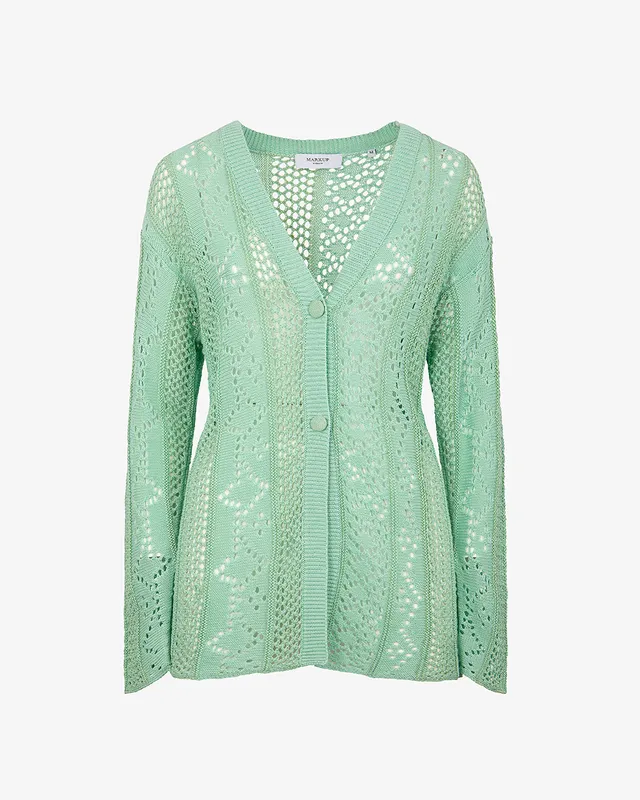 Markup Donna Maglieria Cardigan con lavorazione e traforo