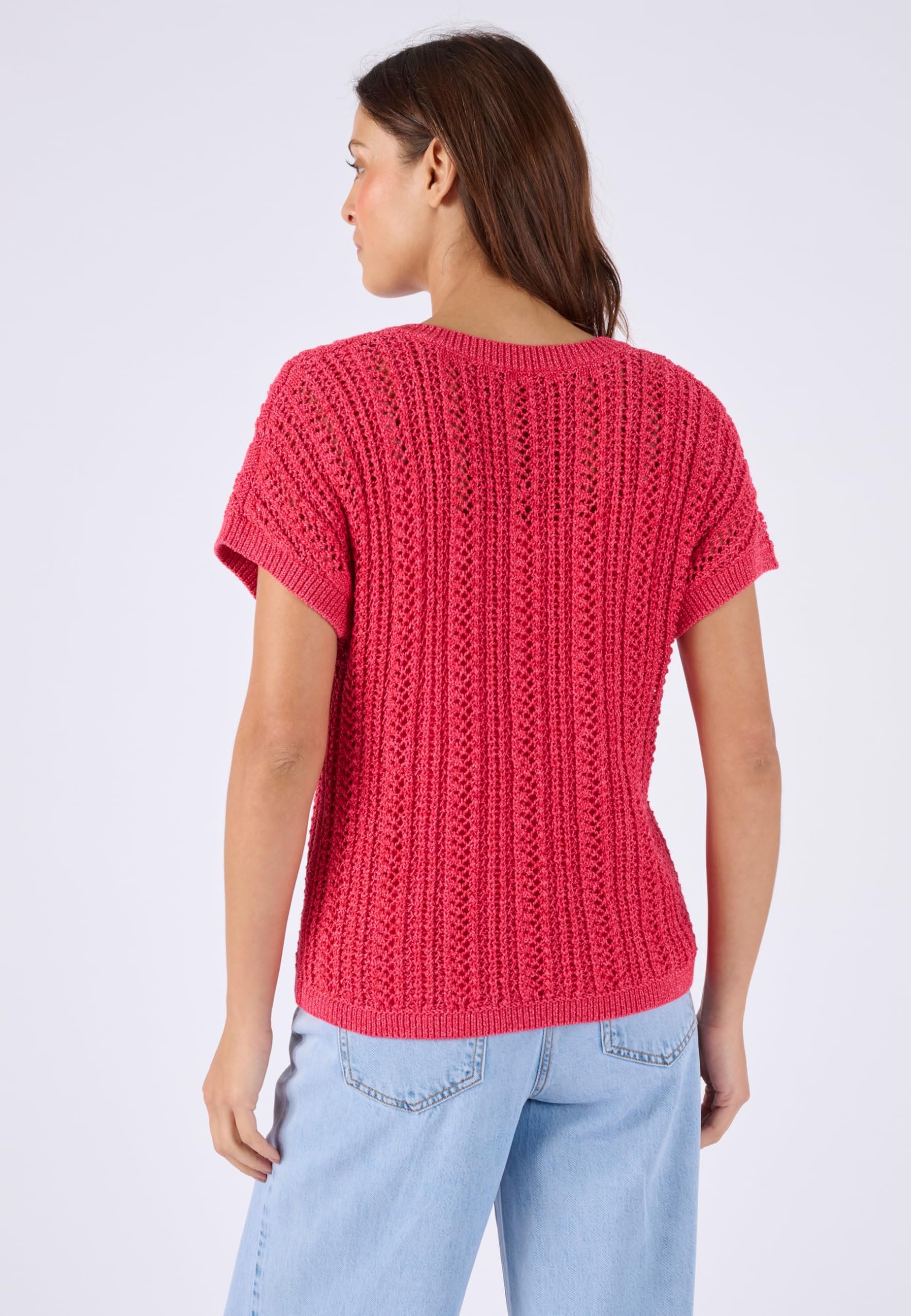 Damart Prêt-à-porter Maglione a coste fantasia donna scollo a V