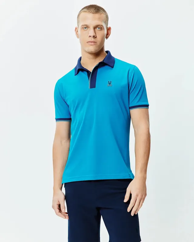 Psycho Bunny Men's Polos Redmonds Sport polo blu Mykonos slim fit