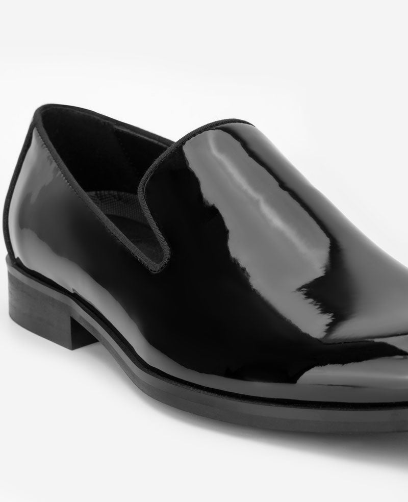 Kenneth Cole Reaction Shoes Harry Patent Venetian Loafer mocassini neri verniciati
