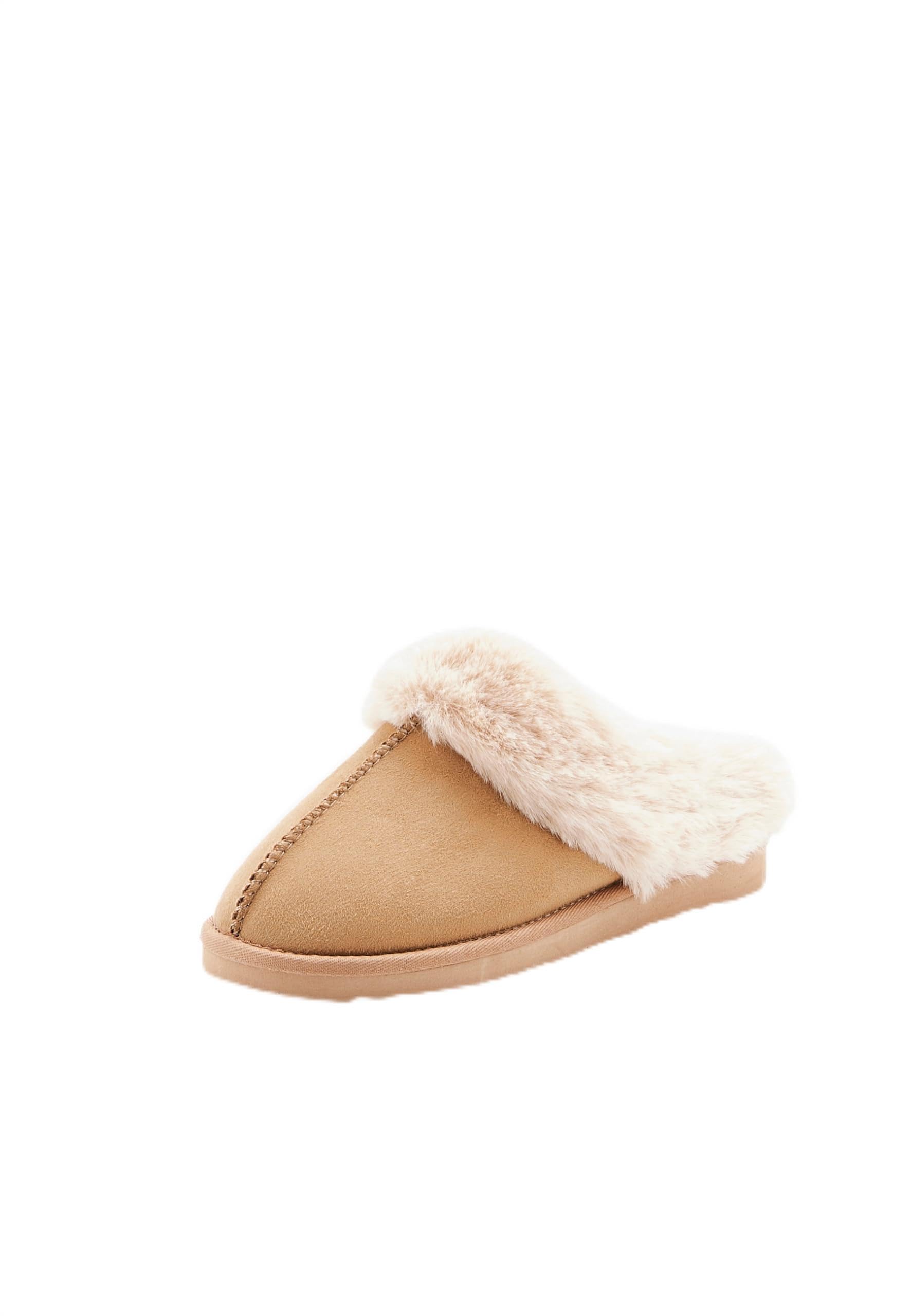Damart Calzature Mules donna marroni con fodera in pelliccia sintetica
