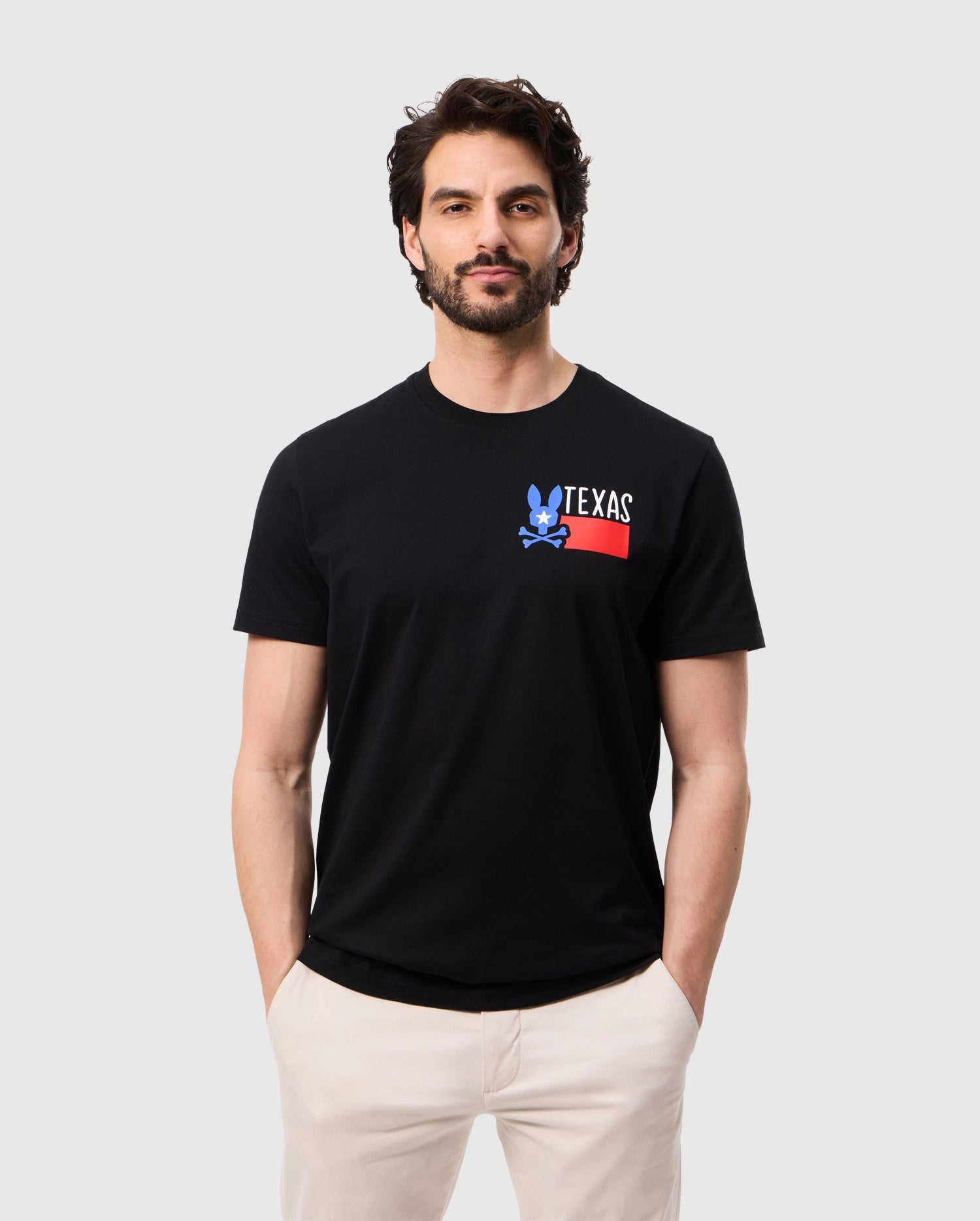 Psycho Bunny Men's Tees Texas City Tee T-shirt nera