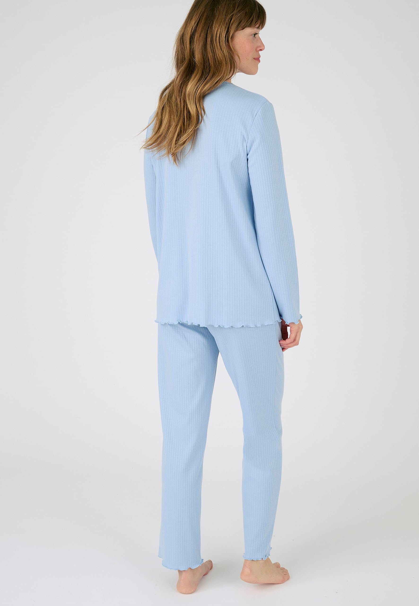 Damart Homewear pigiama da donna blu XS in maglia interlock a costine