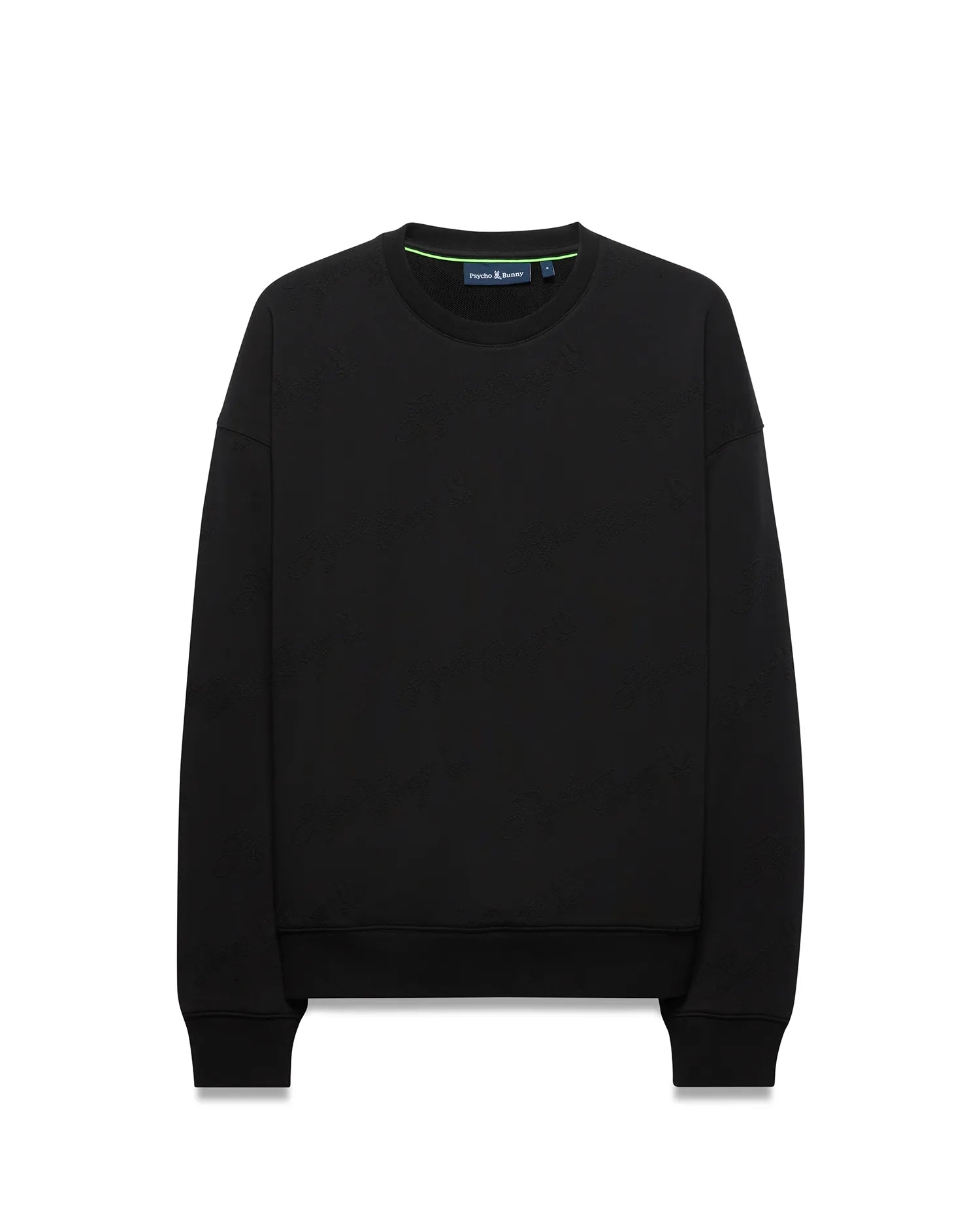 Psycho Bunny Men's Sweatshirts & Hoodies Cedrick Jacquard Sweatshirt felpa nera relaxed