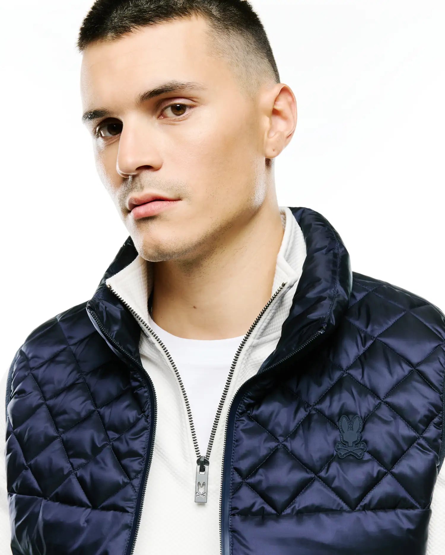 Psycho Bunny Jackets MENS EMERIK QUILTED PUFFER VEST MO1100063 gilet blu imbottito
