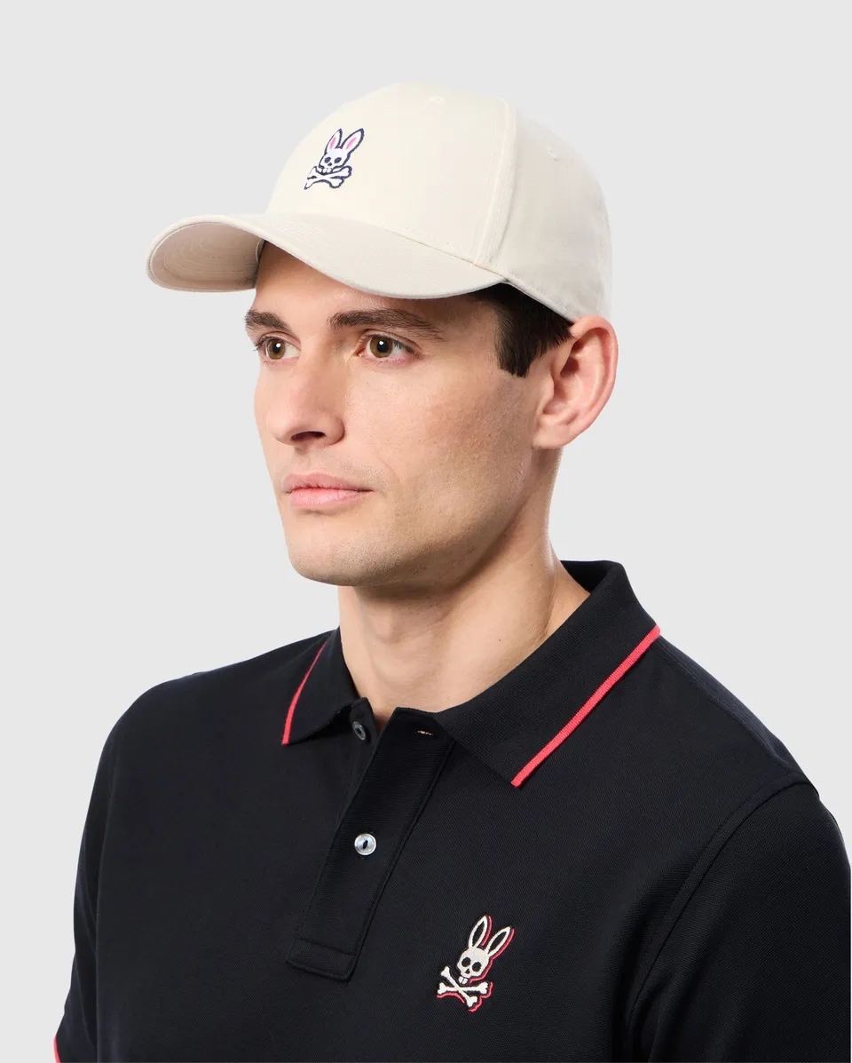 Psycho Bunny Accessories B6A816B200 cappellino baseball Natural Linen cotone
