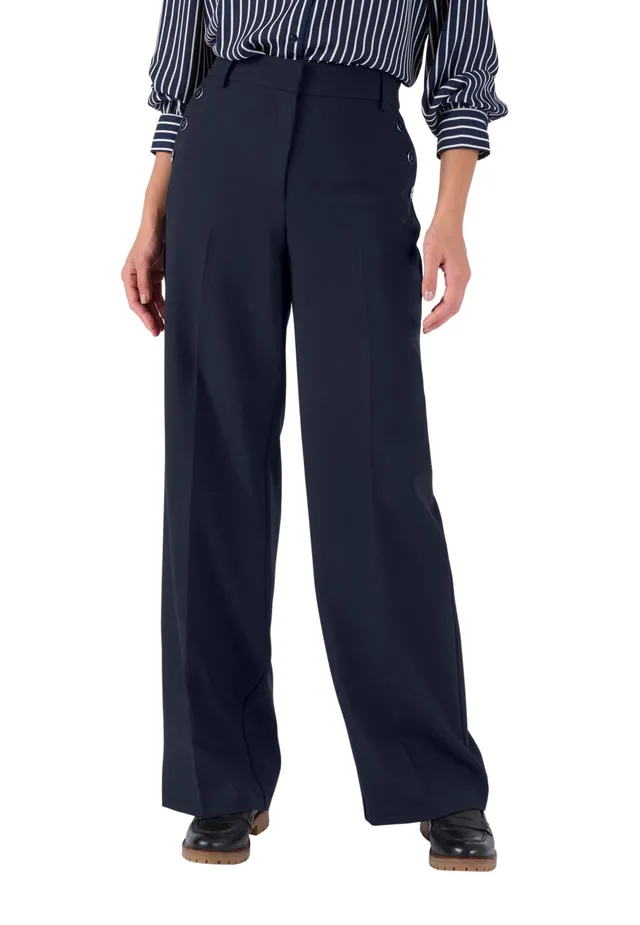 Damart Prêt-à-porter Pantaloni Large Effetto Ponte pantaloni navy taglie 44-56