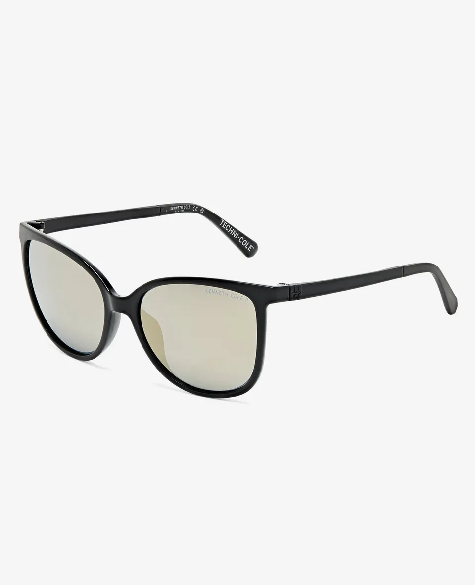 Kenneth Cole Reaction Sunglasses & Eyewear Square Ultem Sunglasses occhiali da sole neri polarizzati
