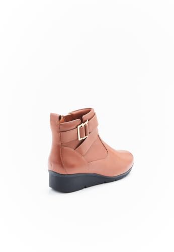 Damart Calzature Amortyl stivaletti da donna con zeppa 4 cm in pelle