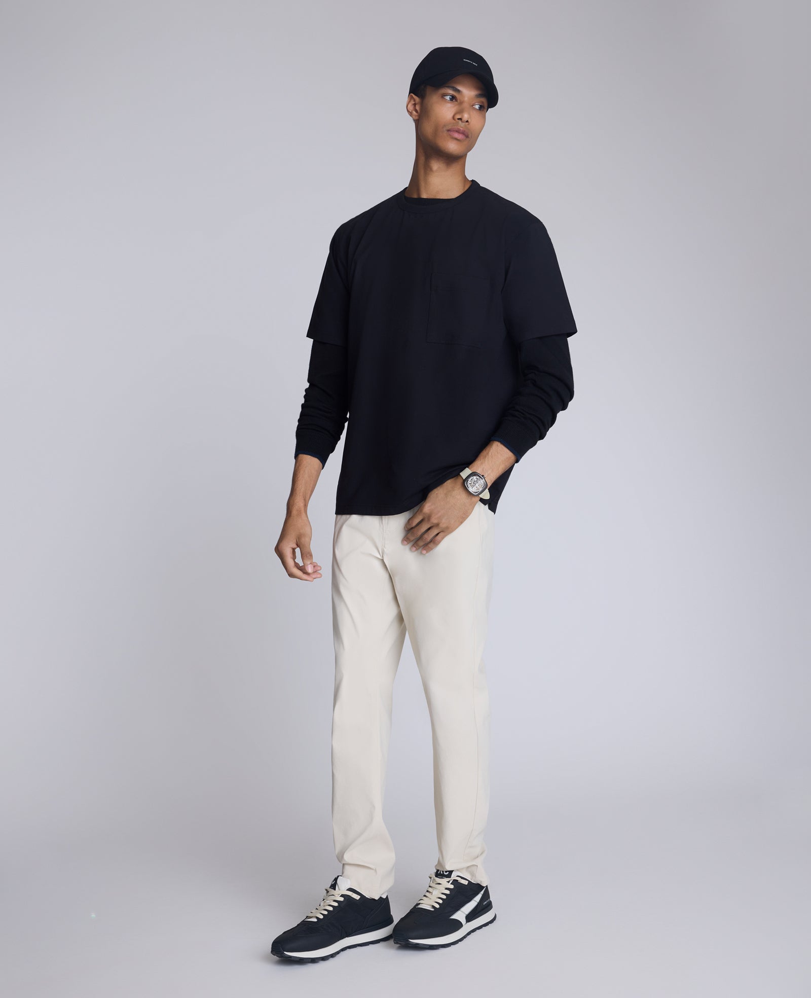 Kenneth Cole Reaction Clothing Oversized Tee T-shirt nera oversize