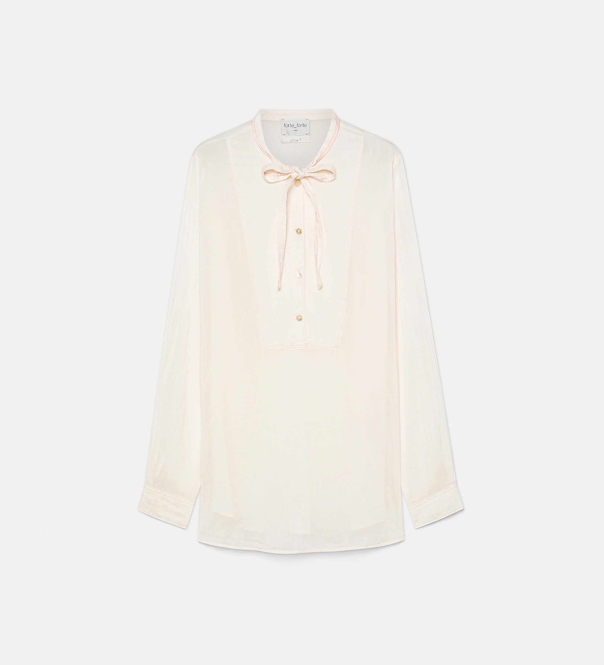 Forte camicie cotton and silk voile bow-tie shirt camicia seta con fiocco