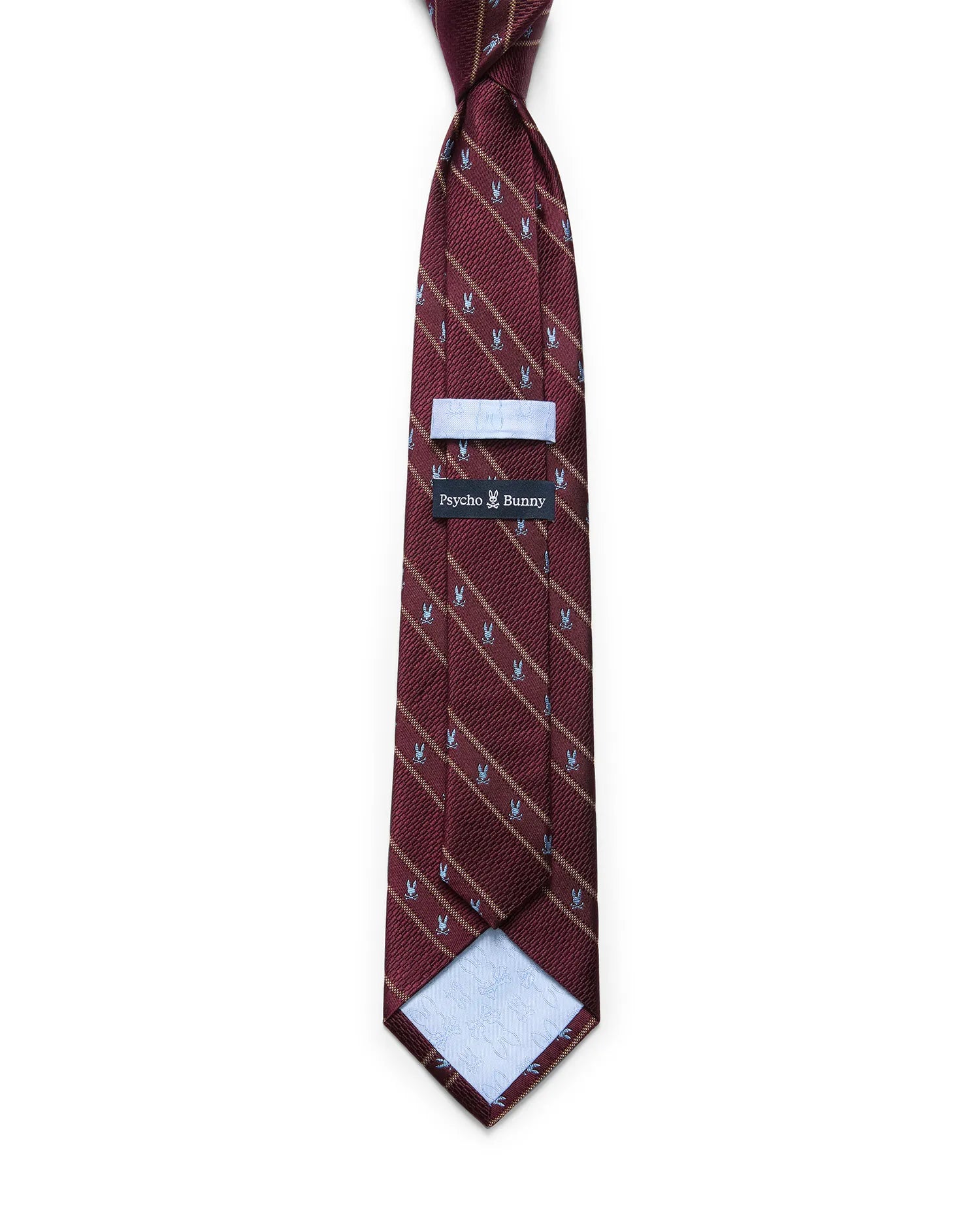 Psycho Bunny Accessories Bunny Stripe cravatta bordeaux O/S in seta