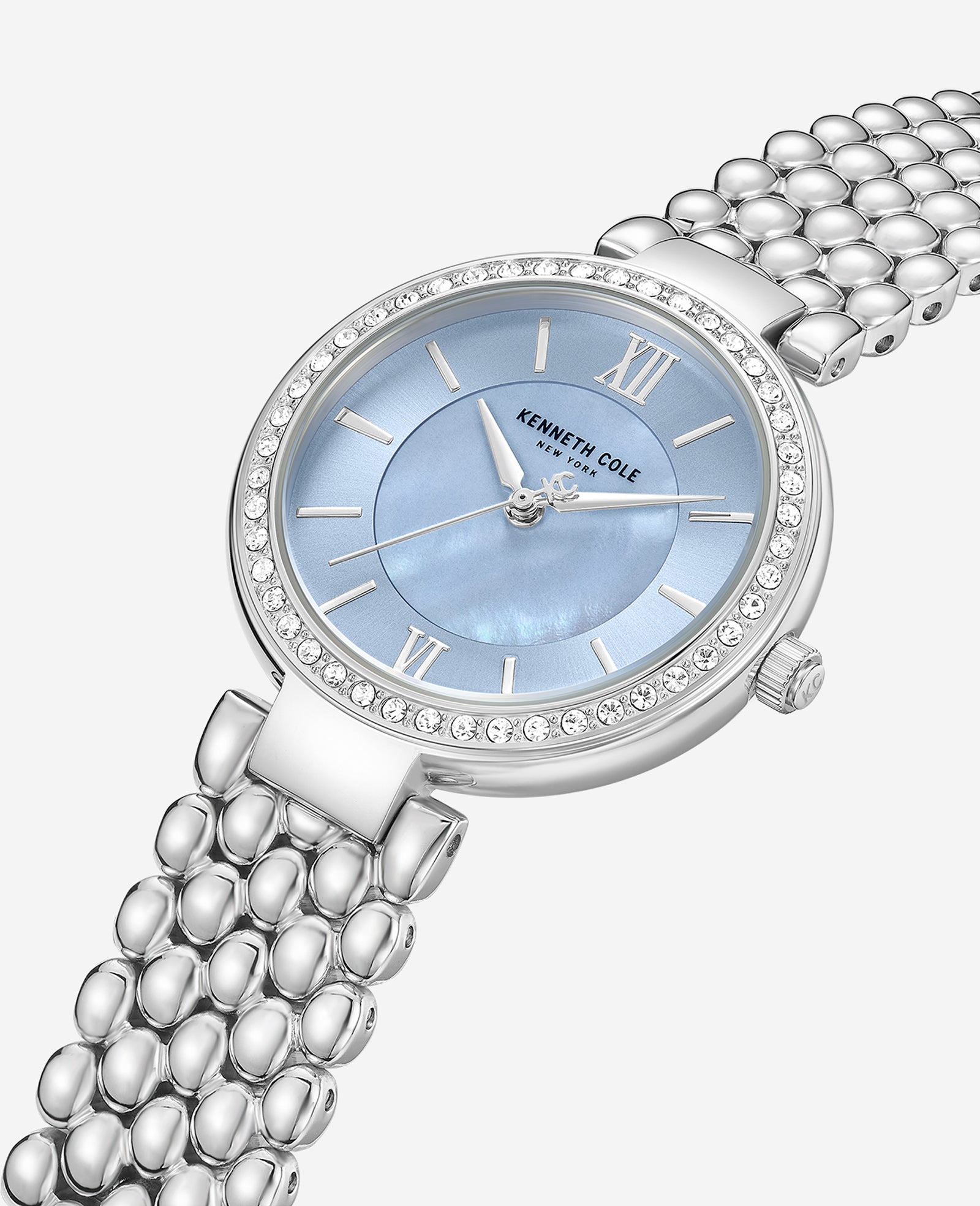Kenneth Cole Watches Classic Crystal Lined Outer Dial Bracelet Watch argento