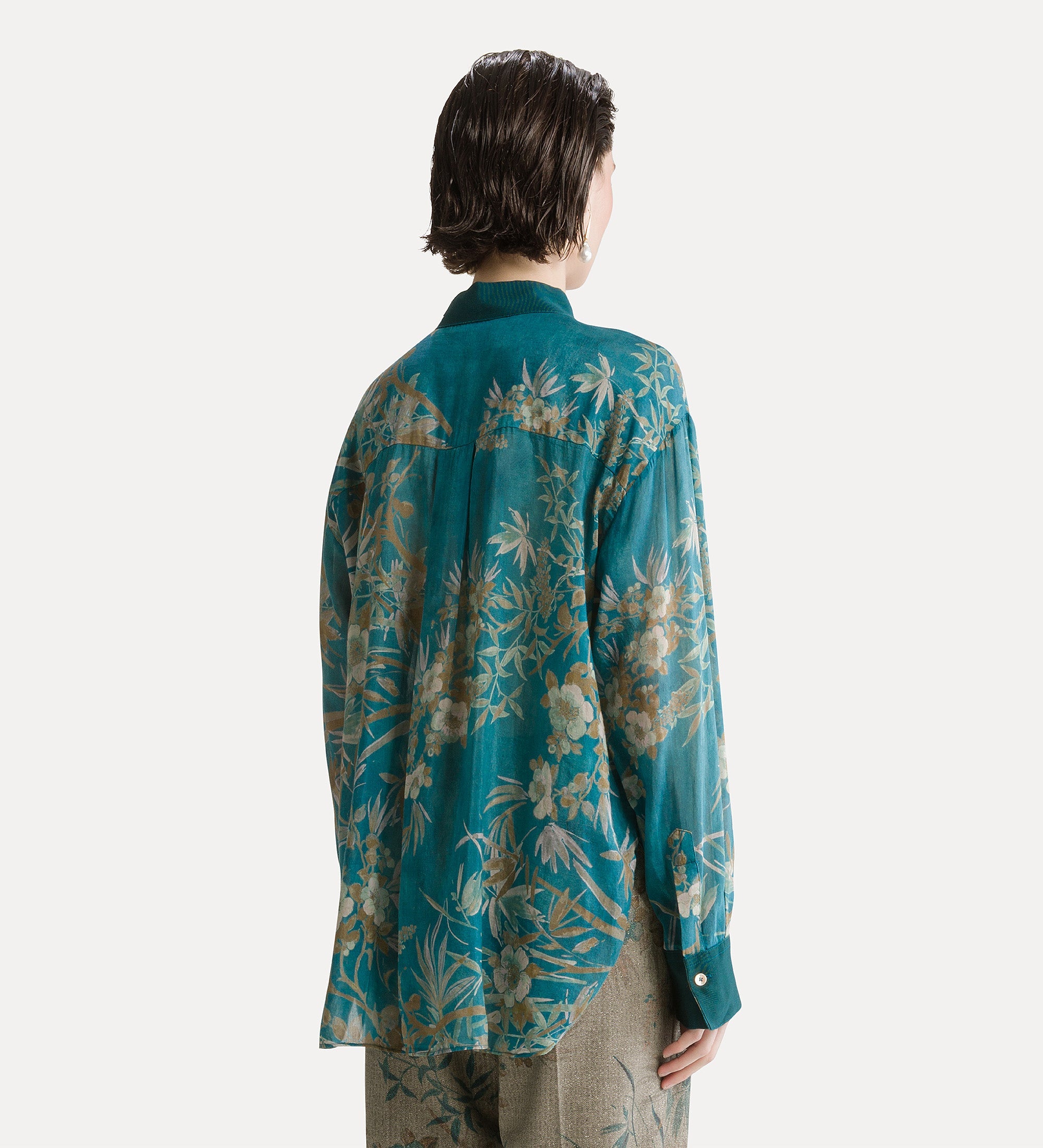 Forte camicie Le Bambou Secret voile shirt camicia jade in cotone e seta