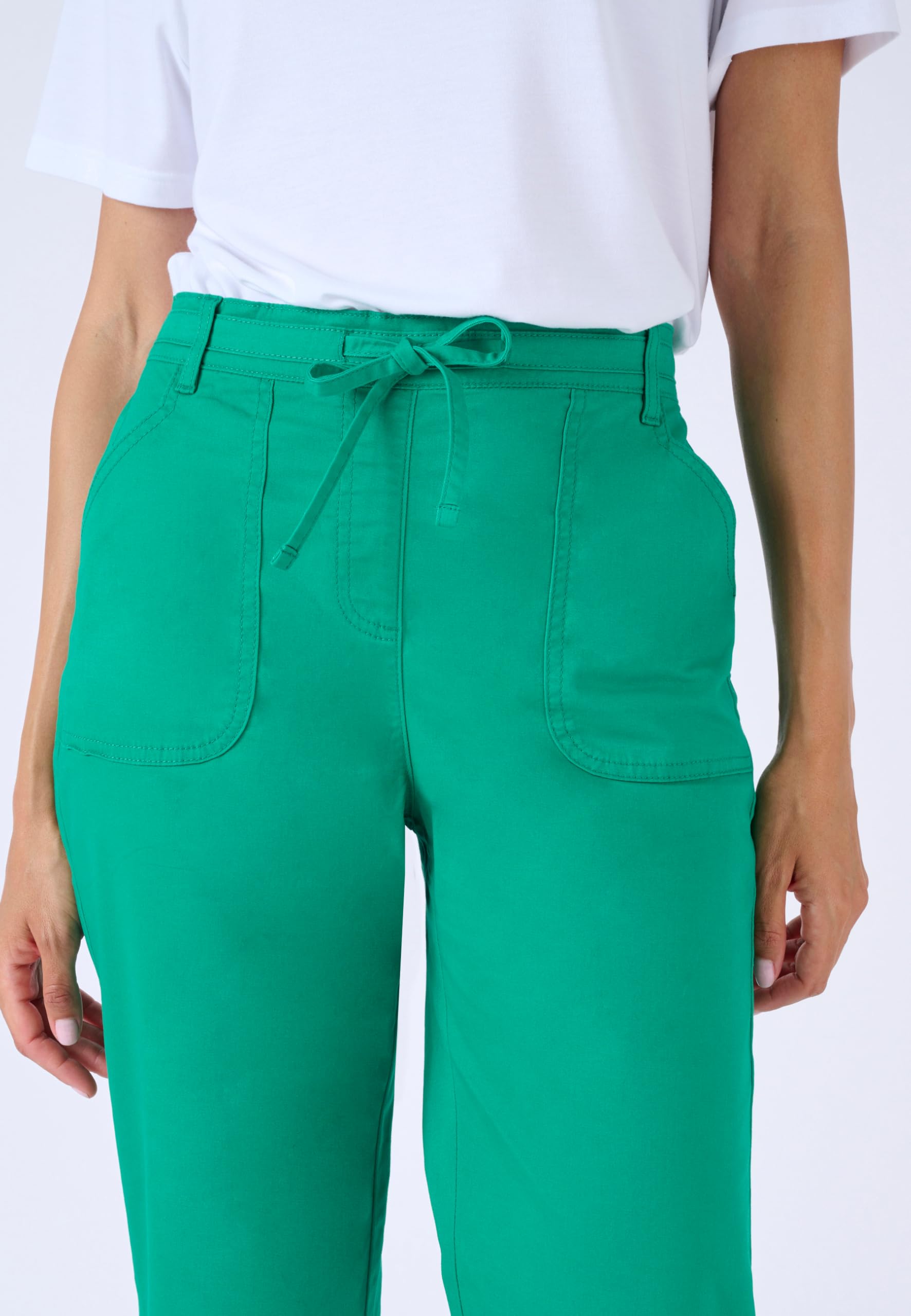 Damart Prêt-à-porter pantaloni donna cotone elasticizzato verdi 40