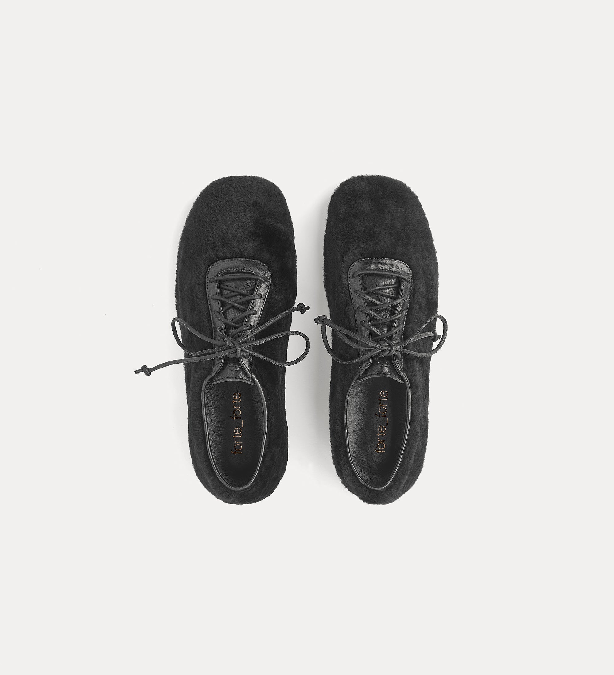 Forte scarpe sheepskin lace-up shoes scarpe nero