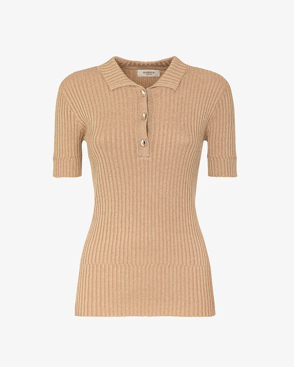 Markup Donna Maglieria Polo in viscosa lurex donna
