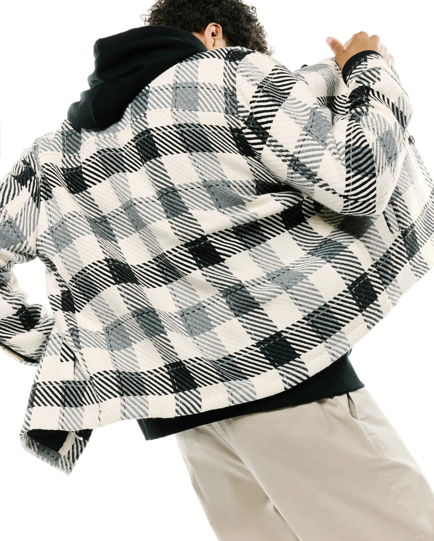 Psycho Bunny Kessler Oversized Plaid Overshirt MT0300230 overshirt bianca