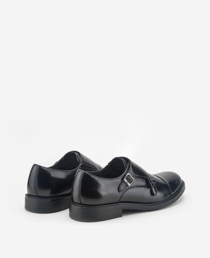 Kenneth Cole Reaction Shoes REACTION Leland Monk Strap Cap Toe Oxford scarpe nere