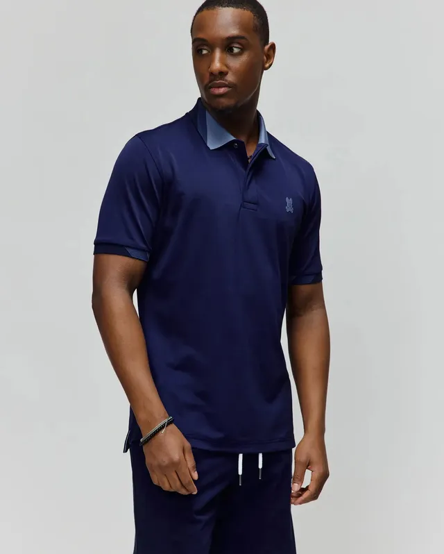 Psycho Bunny Men's Polos Onyx Sport Polo 402 Evening Blue elasticizzata