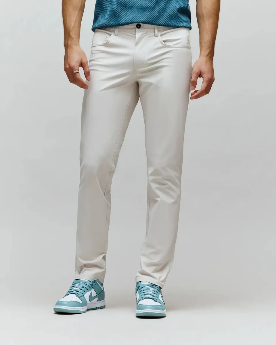 Psycho Bunny Men's Pants Maverick 10K Step Pant pantaloni beige 29–40 elasticizzati