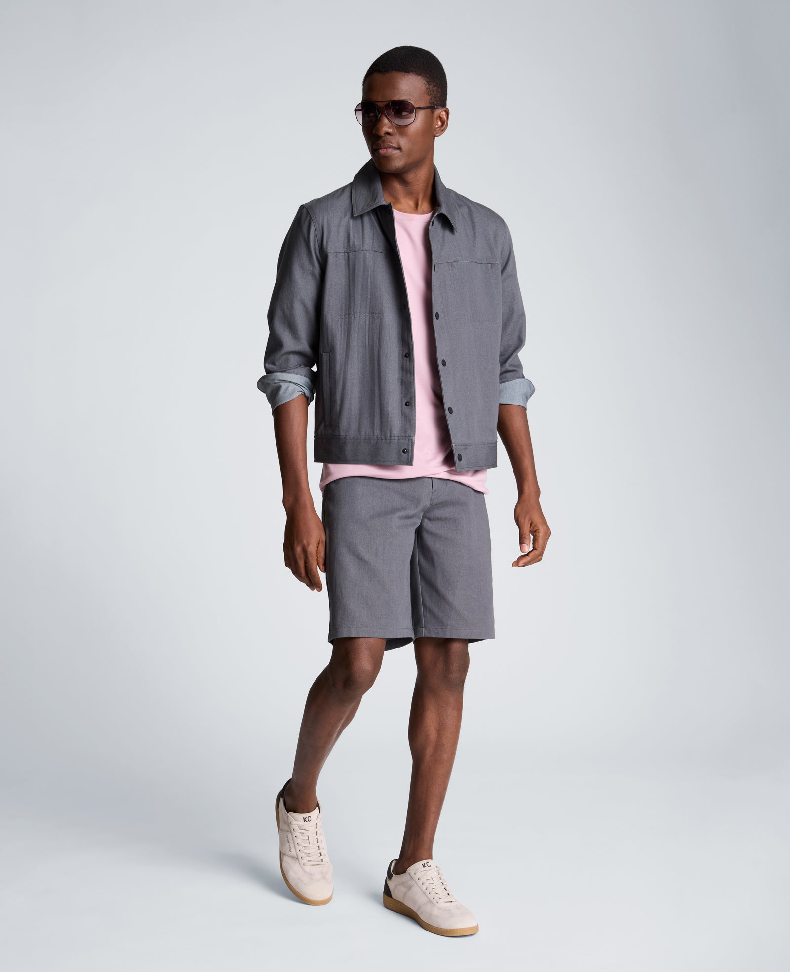 Kenneth Cole Reaction Clothing Denim Trucker Jacket giacca in denim antracite