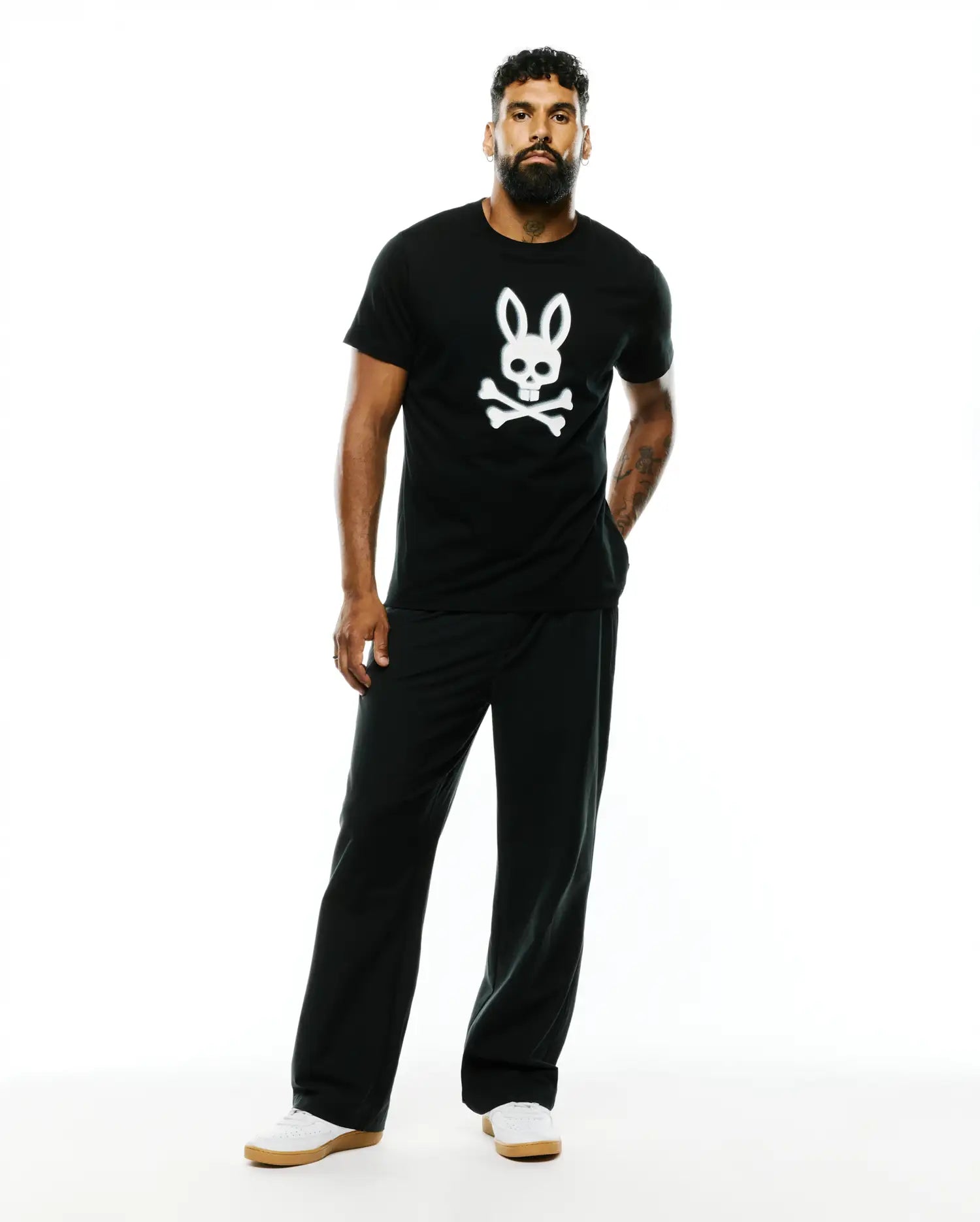 Psycho Bunny Men's Tees Emmanuel Pima Cotton Graphic Tee MT0200353 t-shirt nera Pima