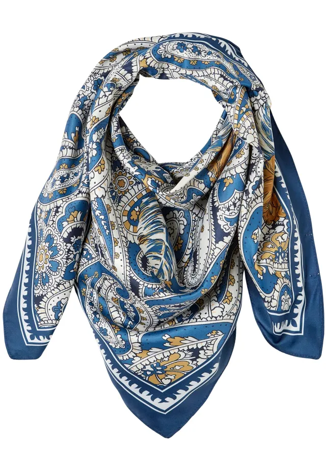 Damart Accessori sciarpa reversibile stampata blu taglia unica