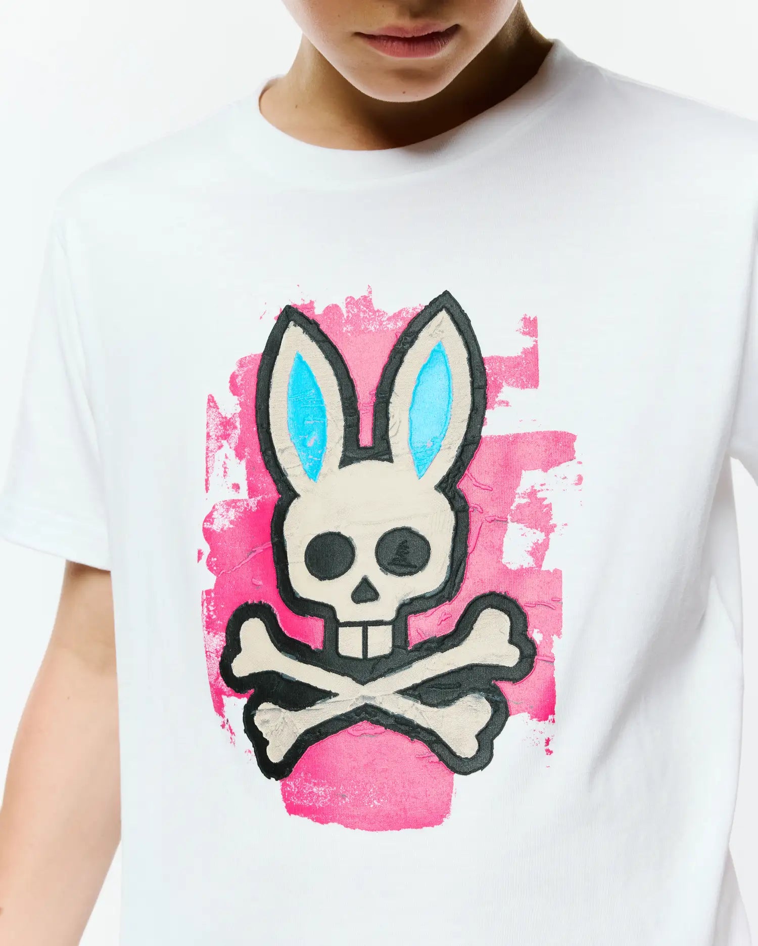 Psycho Bunny Kids Tees Marcus Graphic Tee KT0200193 t-shirt bianca bambini cotone Pima