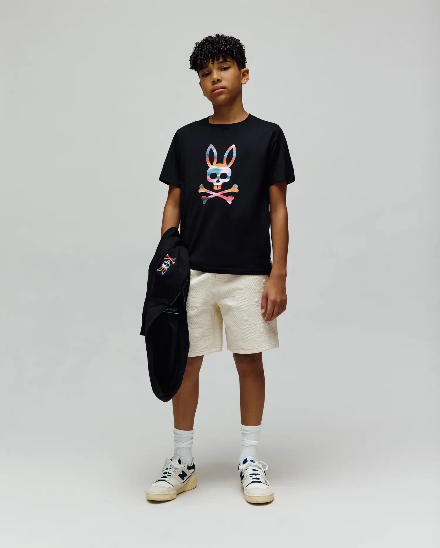 Psycho Bunny Kids Bottoms Dustin Sweatshort KB0900022 pantaloncini beige jacquard