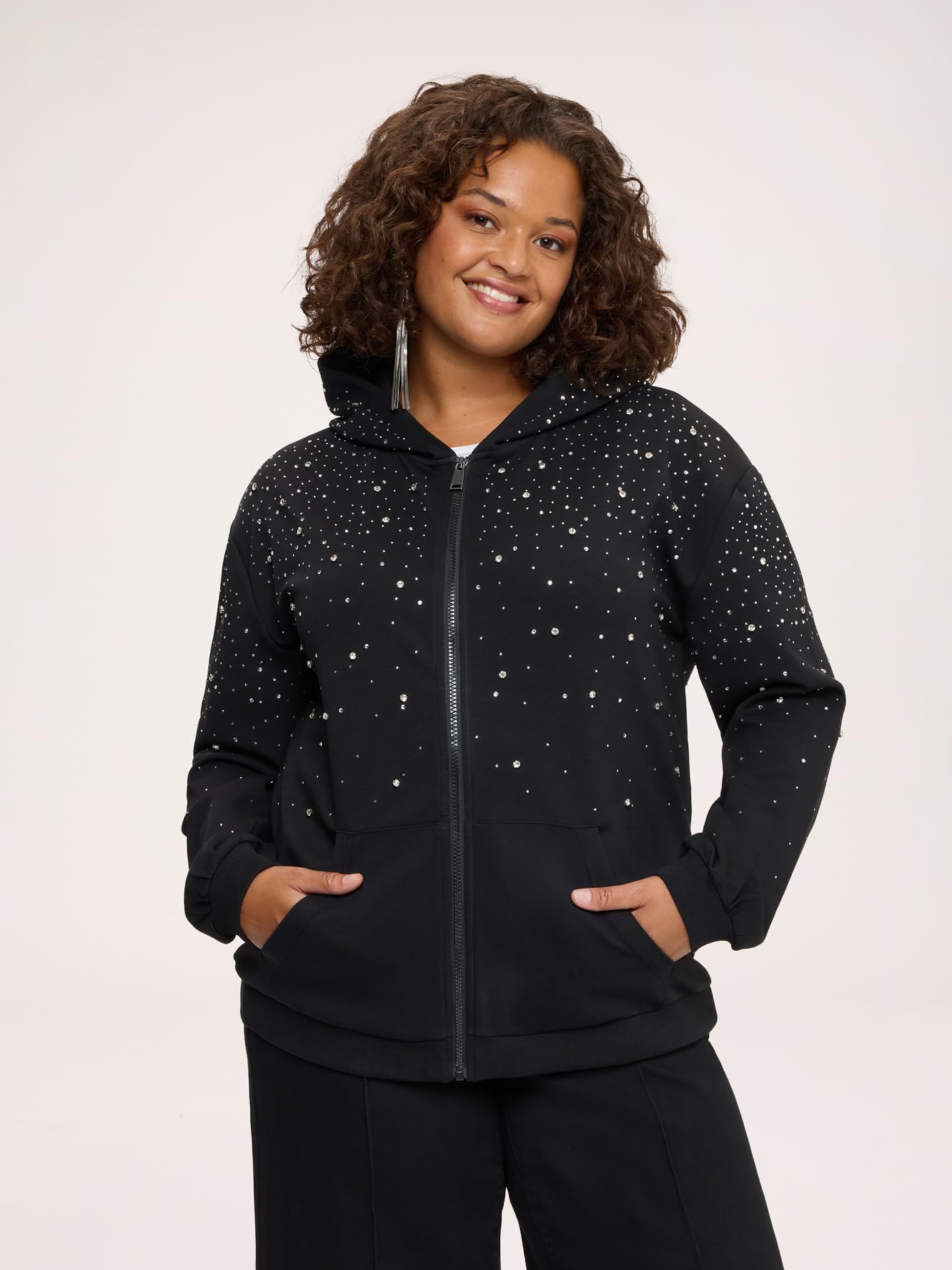Fiorella Rubino Maglie e felpe Felpa aperta con applicazioni luminose M Plus