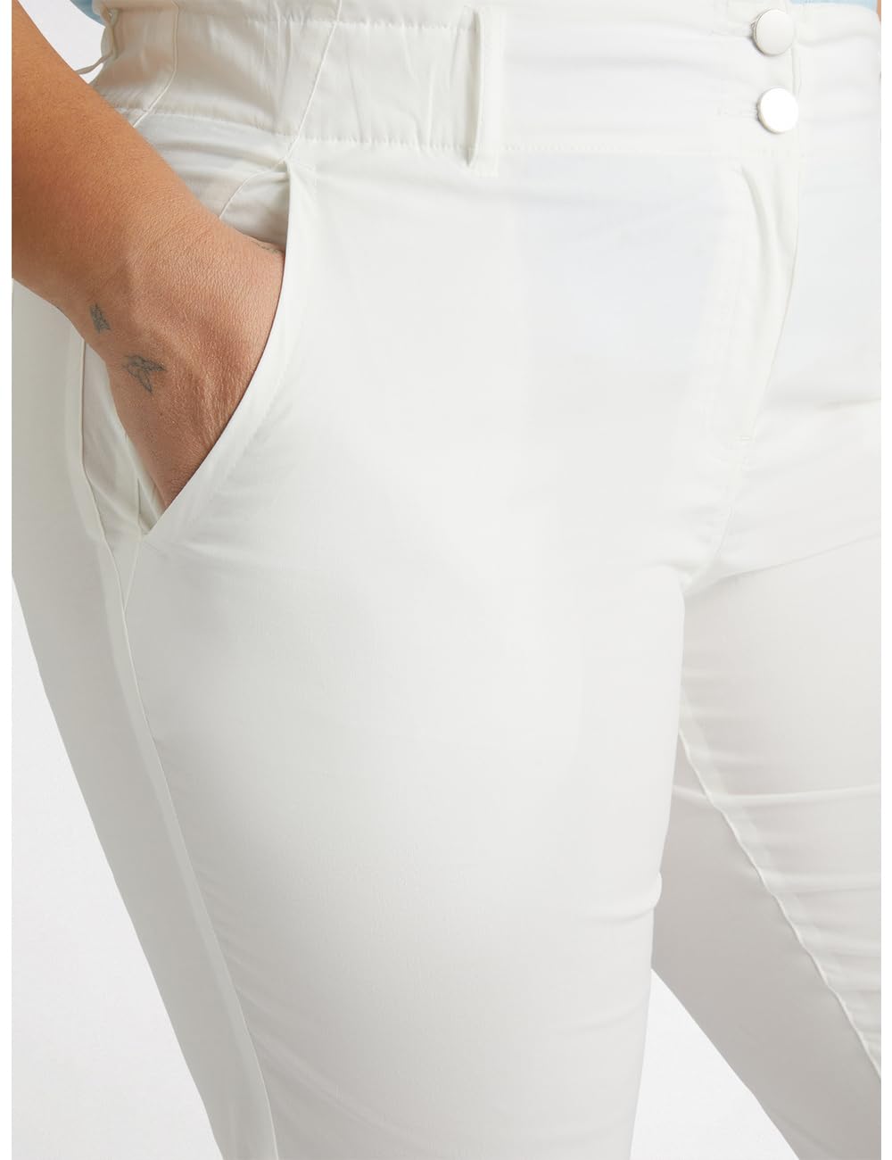 Fiorella Rubino Pantaloni in cotone e lyocell stretch curvy
