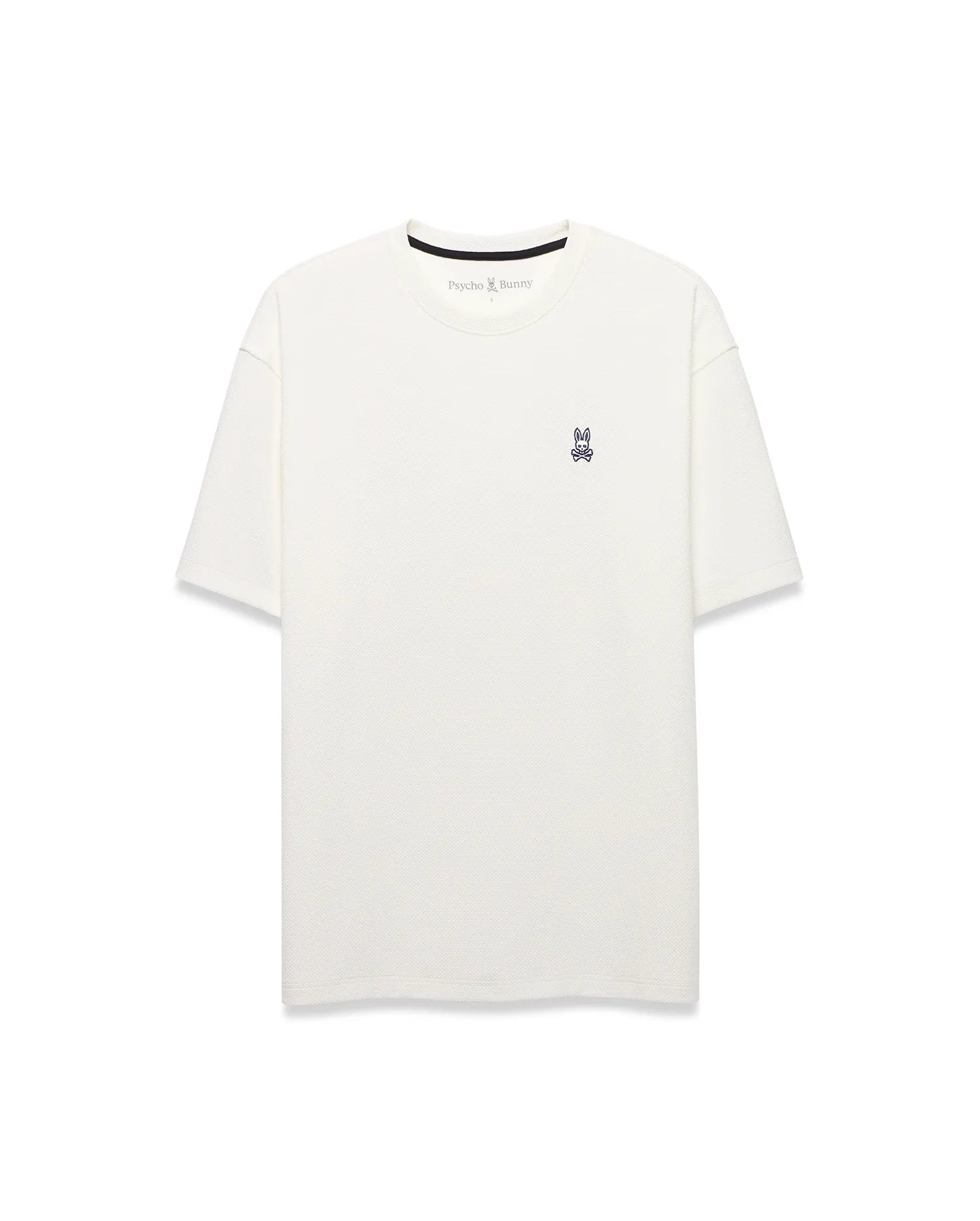 Psycho Bunny Men's Tees Nasir Textured Oversized-Fit Tee t-shirt ecru