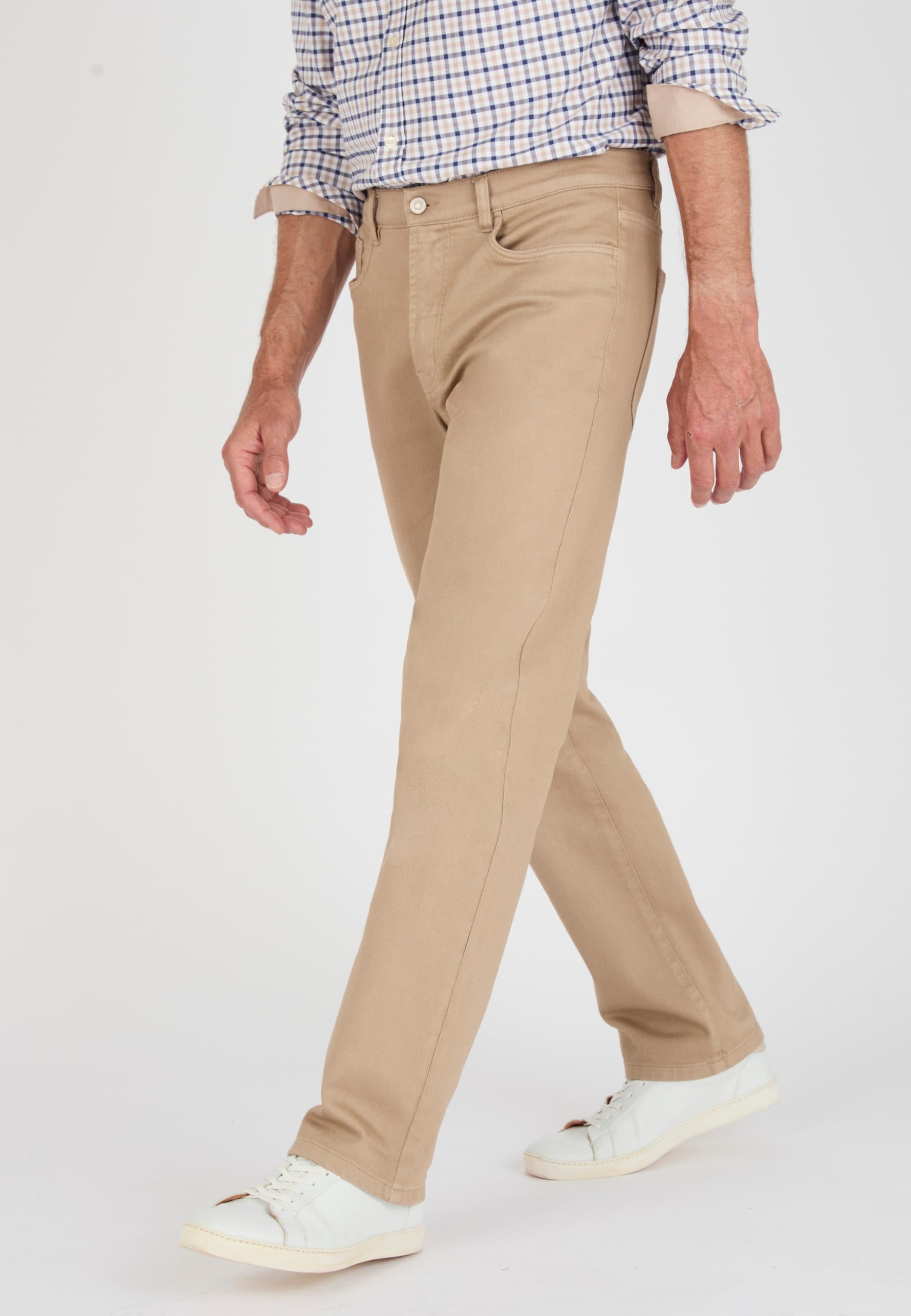 Damart Prêt-à-porter Pantaloni 5 Tasche da uomo dritta 46 Marrone Beige cotone