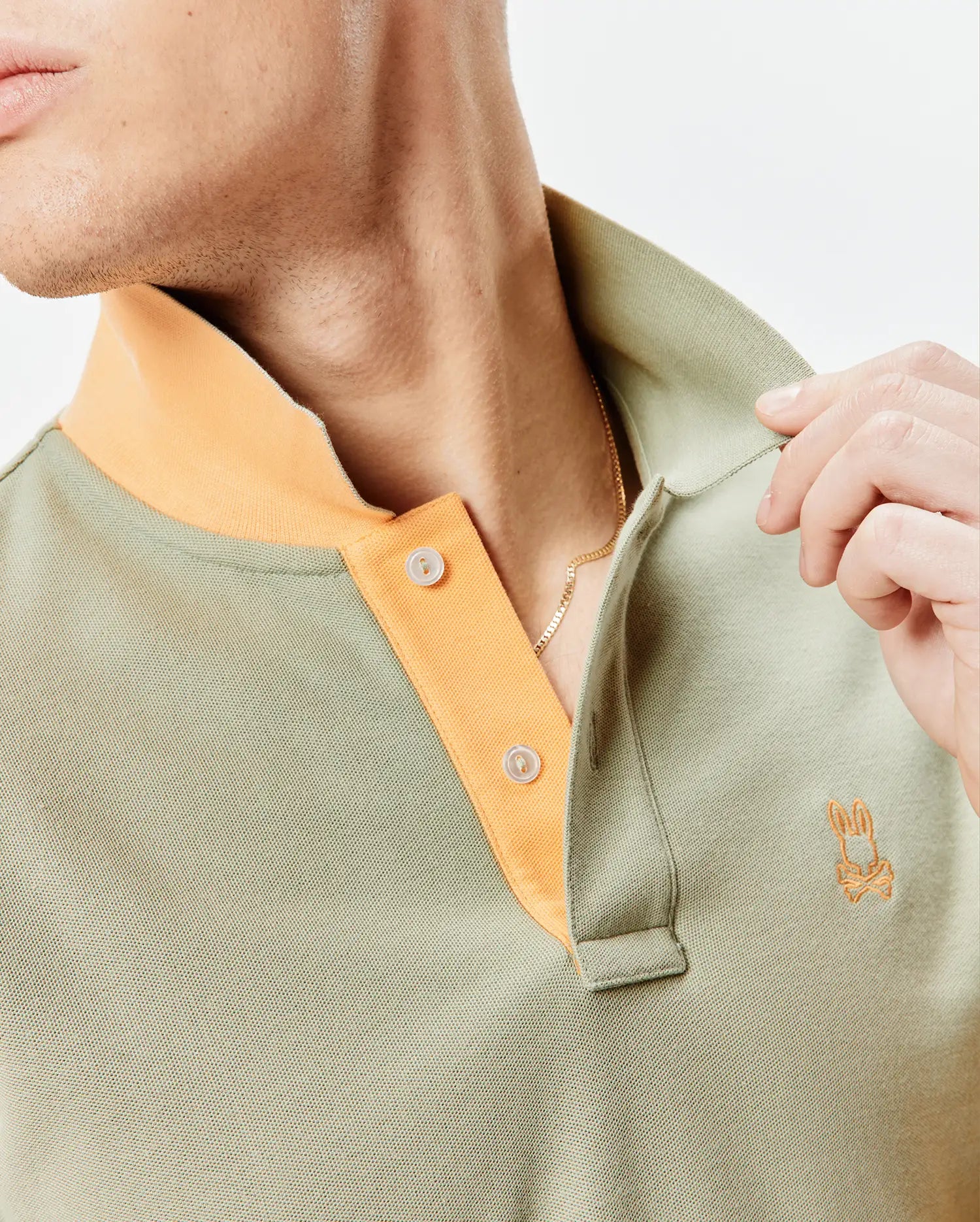 Psycho Bunny Men's Polos Blythe Pique Polo MT0100303 polo verde Seagrass in piqué