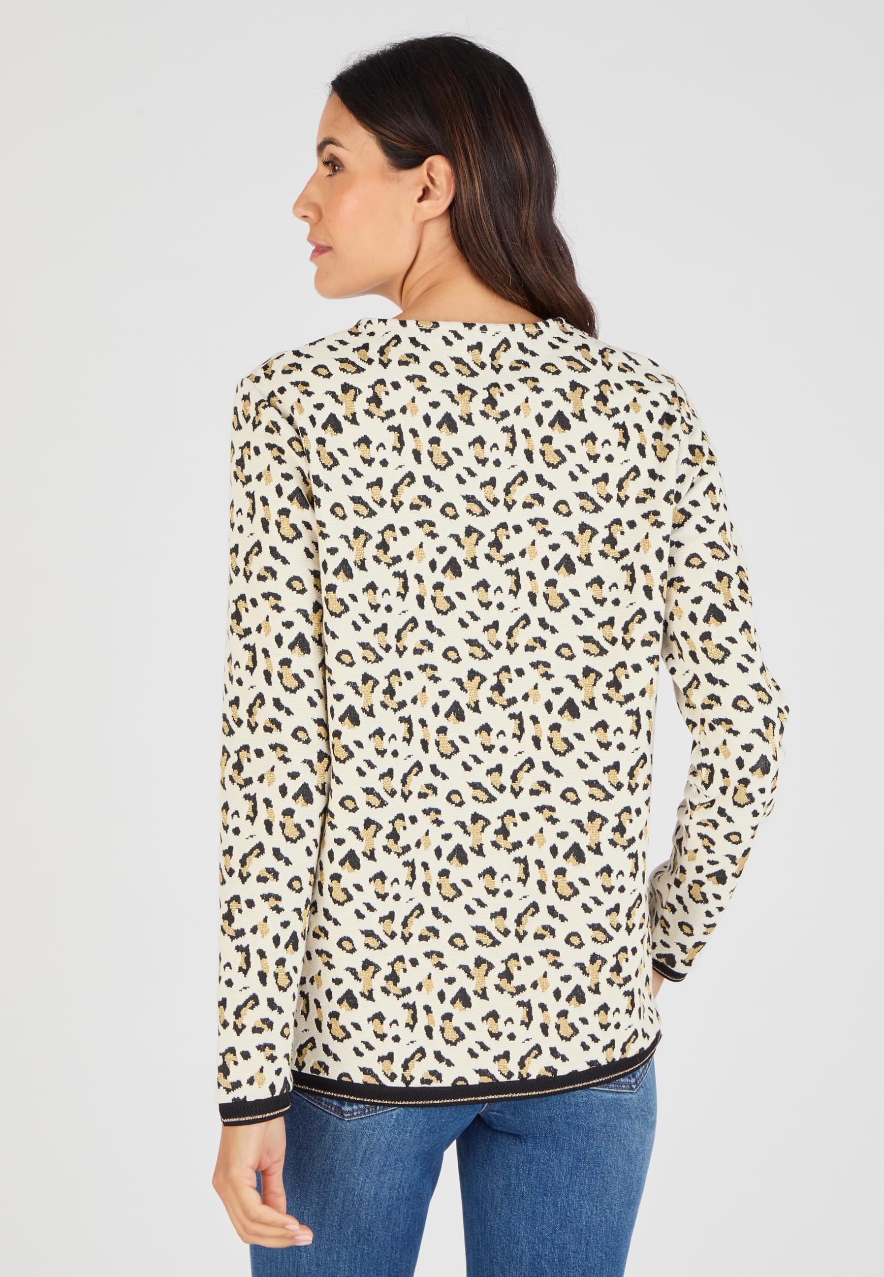 Damart Prêt-à-porter felpa jacquard stampa animalier donna 38-40