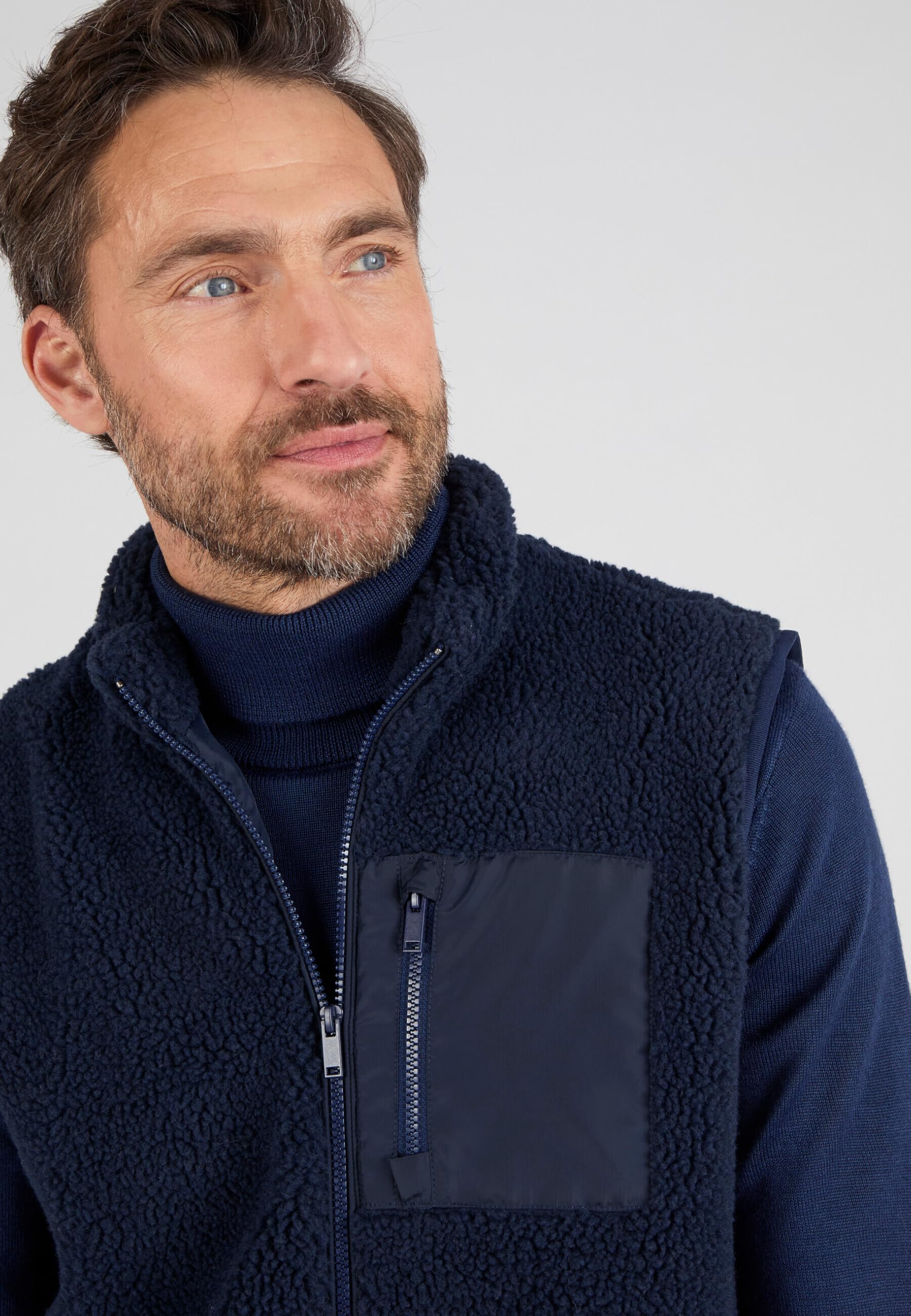 Damart Prêt-à-porter Giacca senza maniche in rete pecora uomo blu S