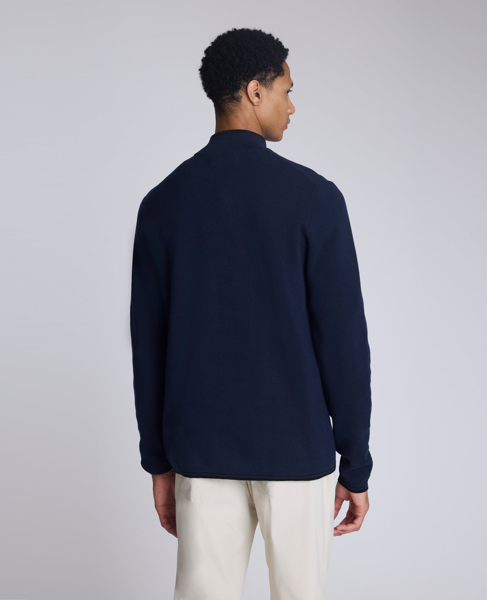 Kenneth Cole Reaction Clothing Quarterzip Pullover Sweater maglione blu navy