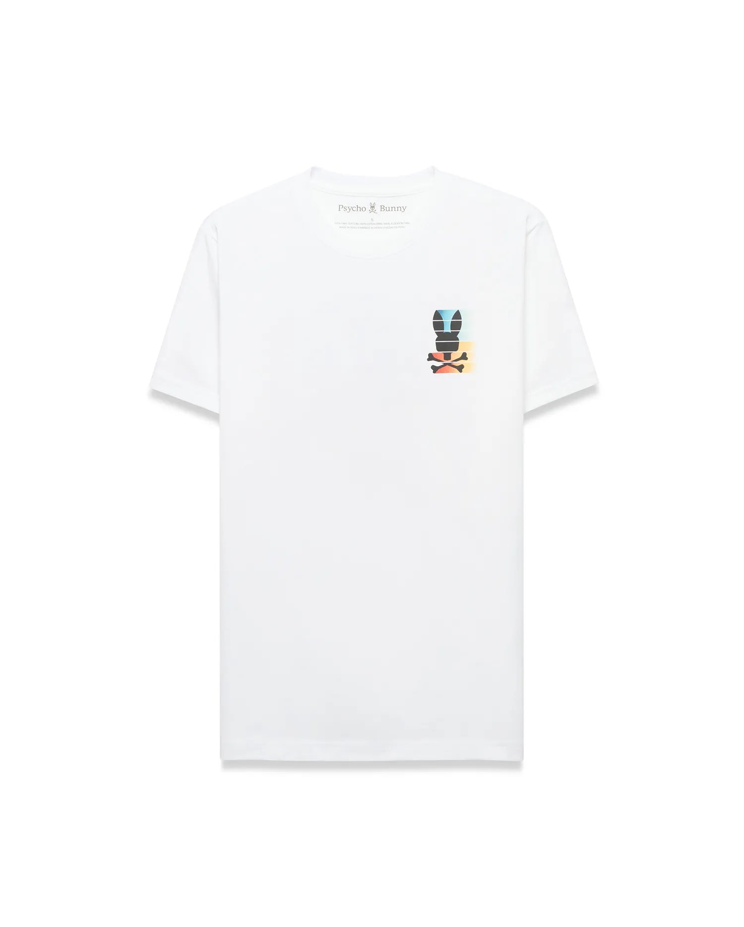 Psycho Bunny Men's Tees Cyprian Back Graphic Tee maglietta bianca
