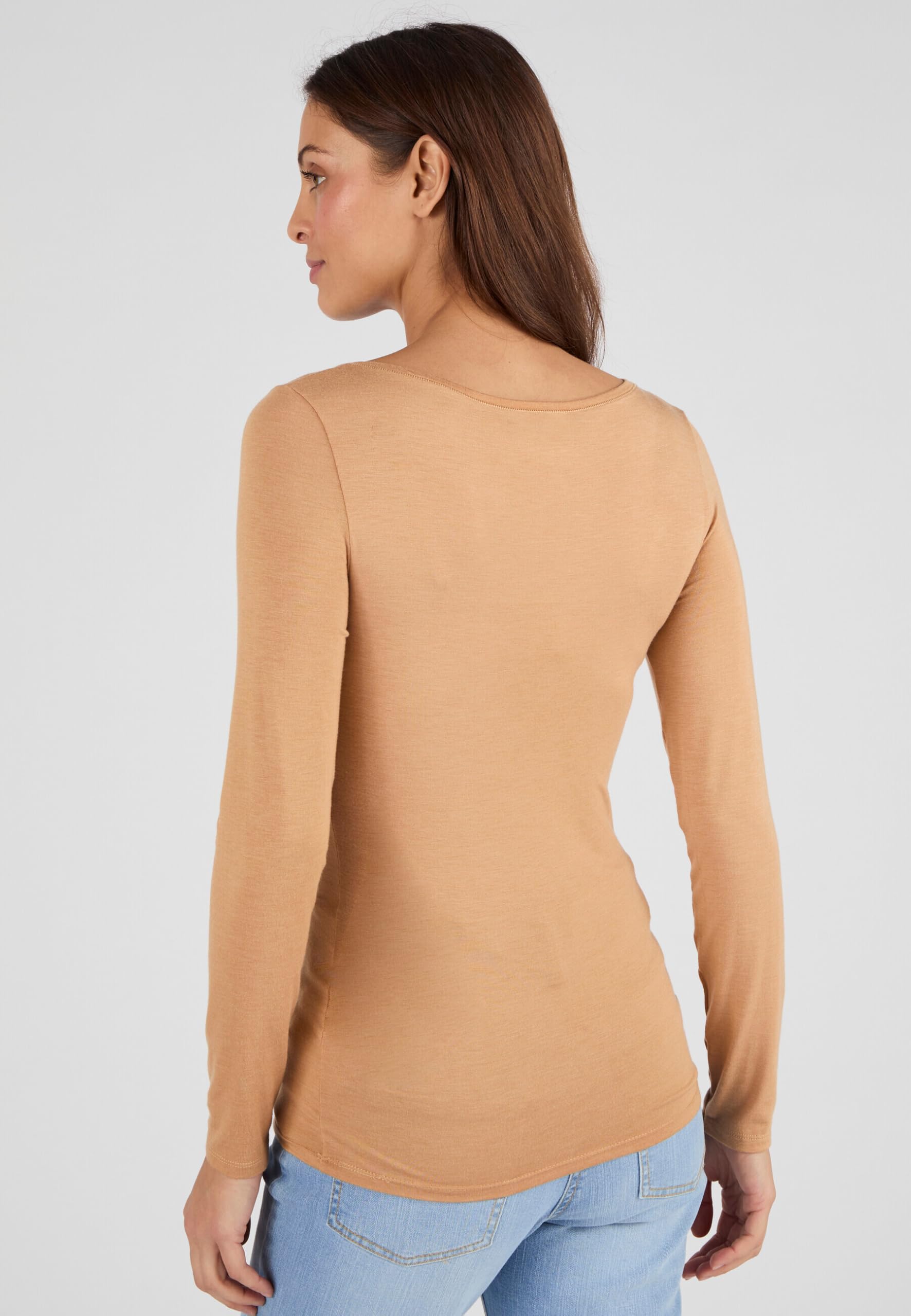 Damart Thermolactyl Sensitive T-shirt maniche lunghe marrone Macaron XS calore soft