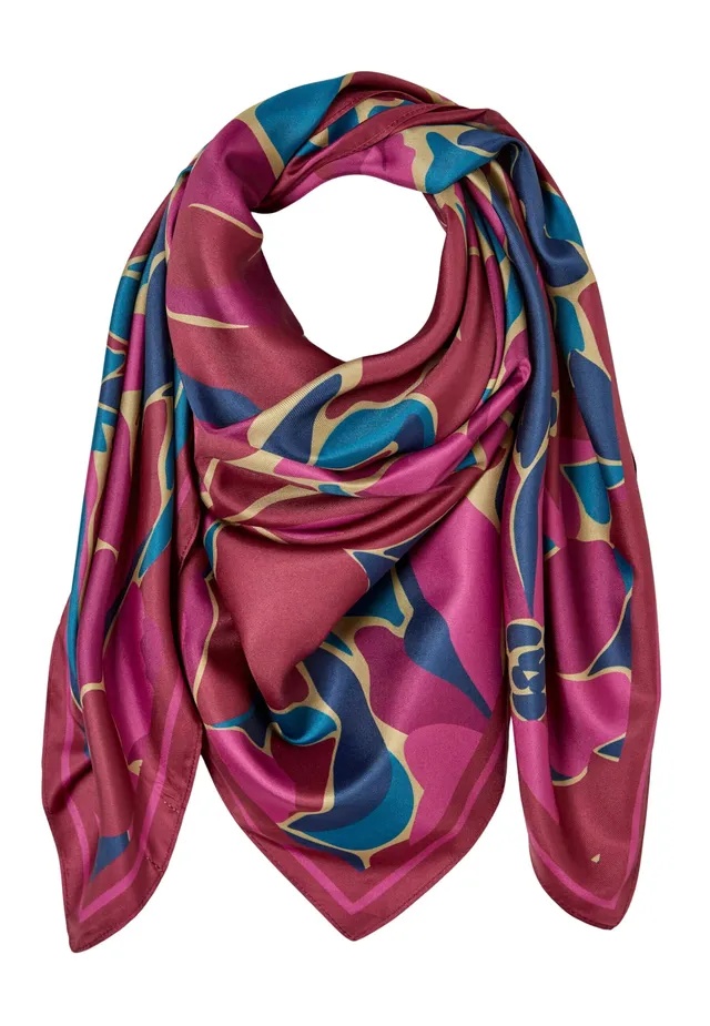 Damart Accessori Sciarpa in raso floreale rosa taglia unica