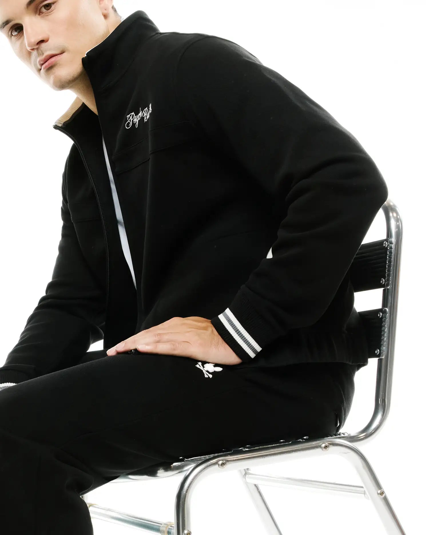 Psycho Bunny Men's Pants Jacques Piqué Track Pants pantaloni neri