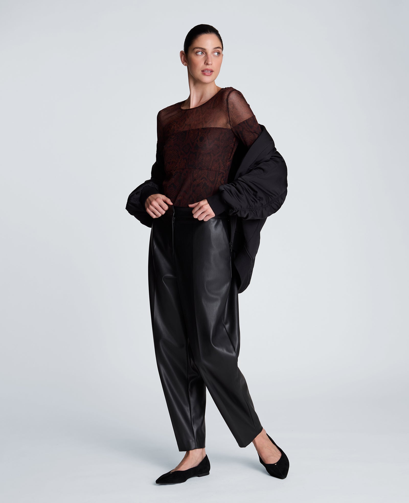 Kenneth Cole Reaction Long Sleeve Pullover Crew Neck with Panels maglia maniche lunghe