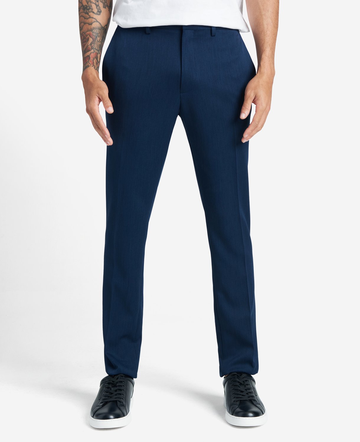 Kenneth Cole Reaction Clothing Slim-Fit Stretch Dress Pant pantaloni eleganti blu elasticizzati