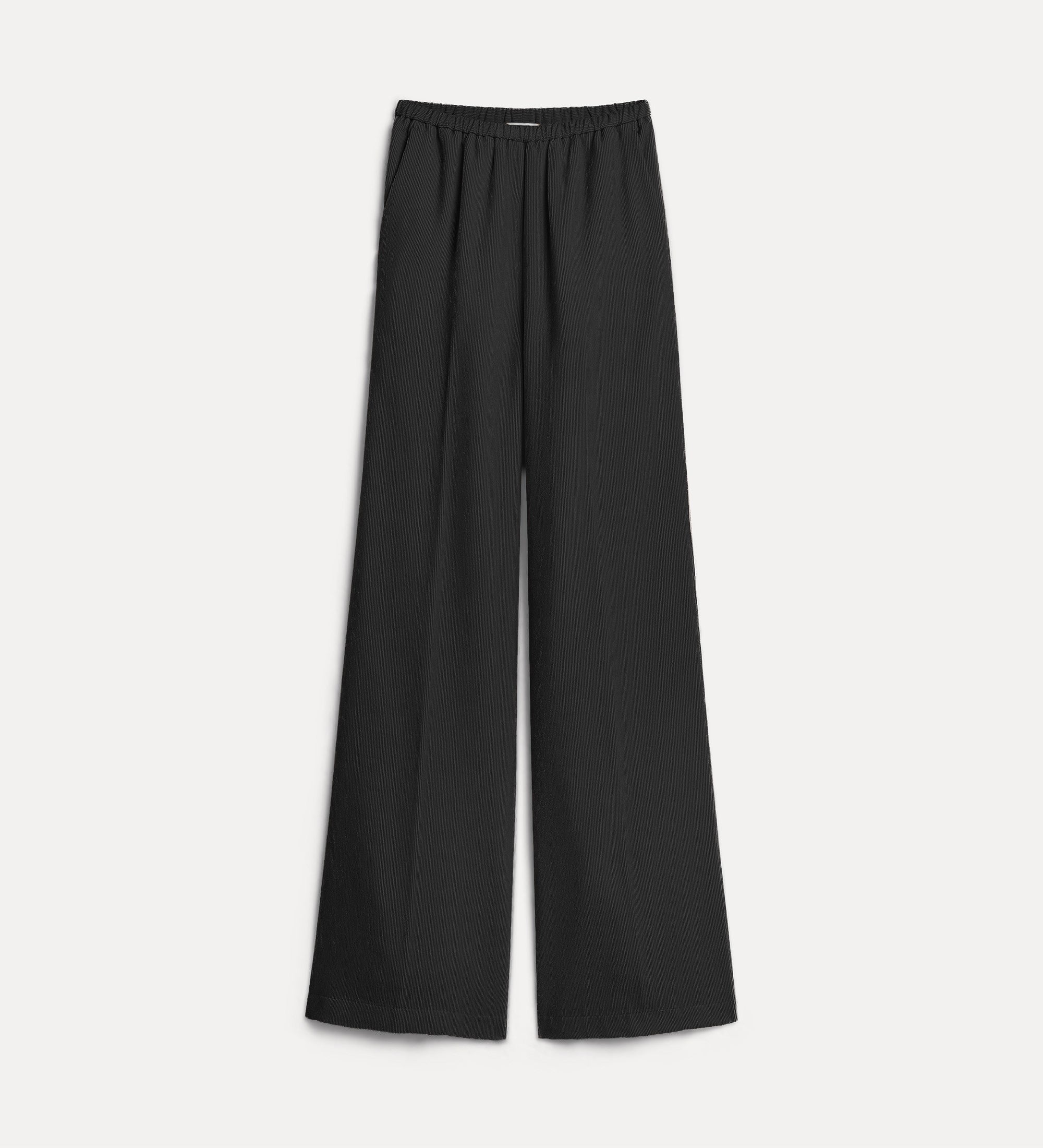 Forte pantaloni pantaloni in velluto a coste sottili nero