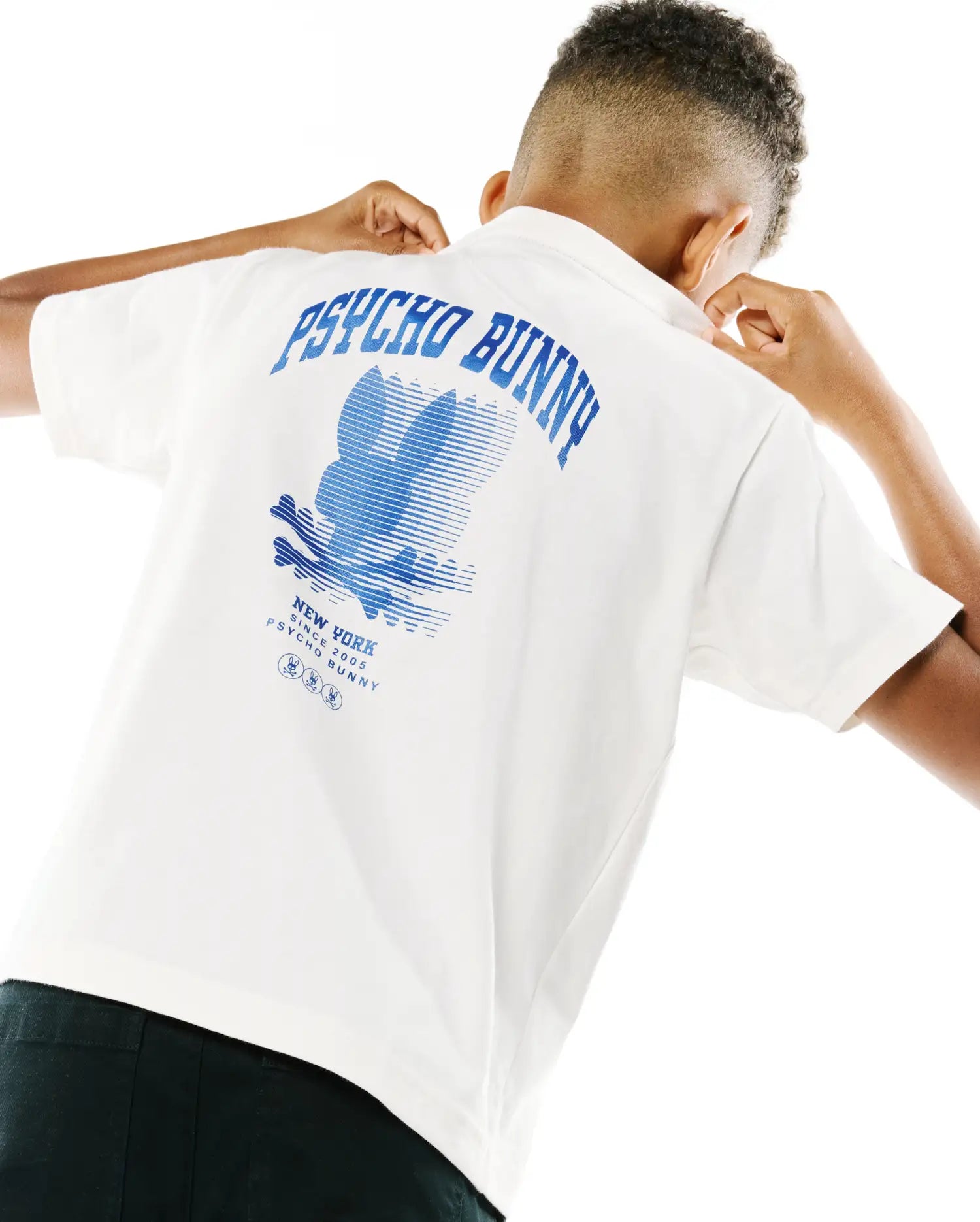 Psycho Bunny Kids Tees Nathaniel T-shirt bambino ecru Pima