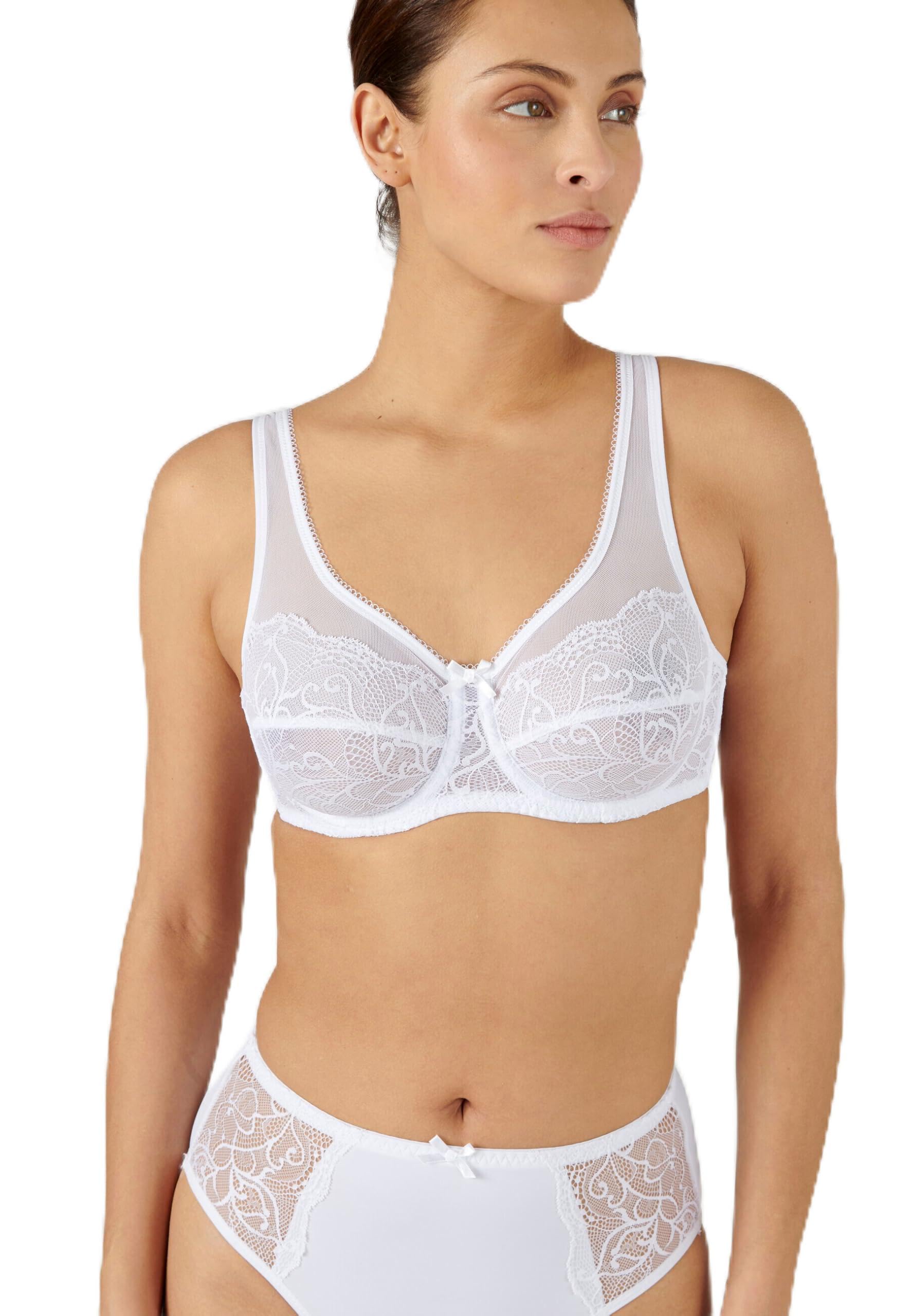 Damart Biancheria intima Reggiseno con ferretto Lea Donna Rosa Antico 3B pizzo