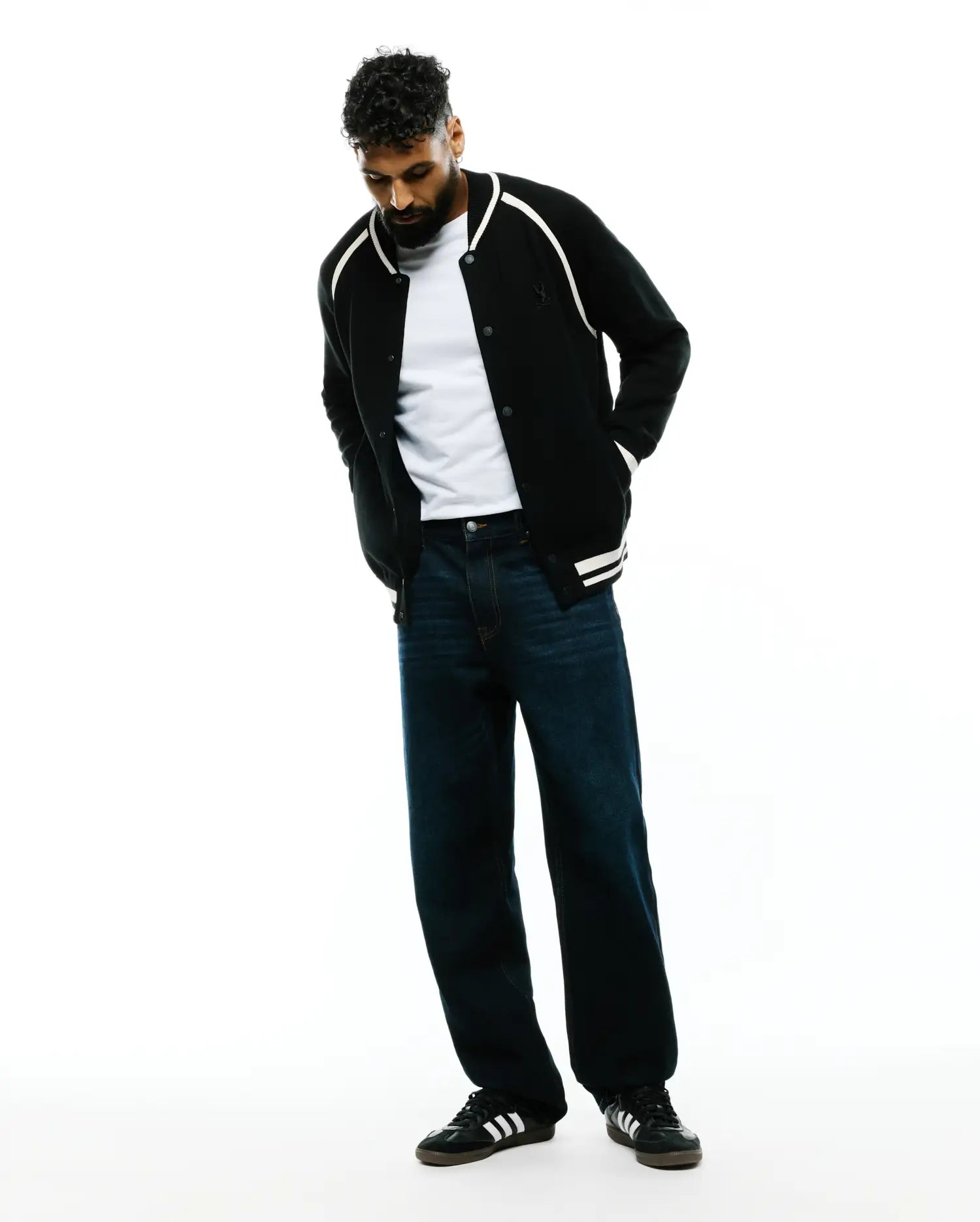 Psycho Bunny Men's Sweatshirts & Hoodies Rafferty Raglan Cardigan MT0400129 cardigan nero